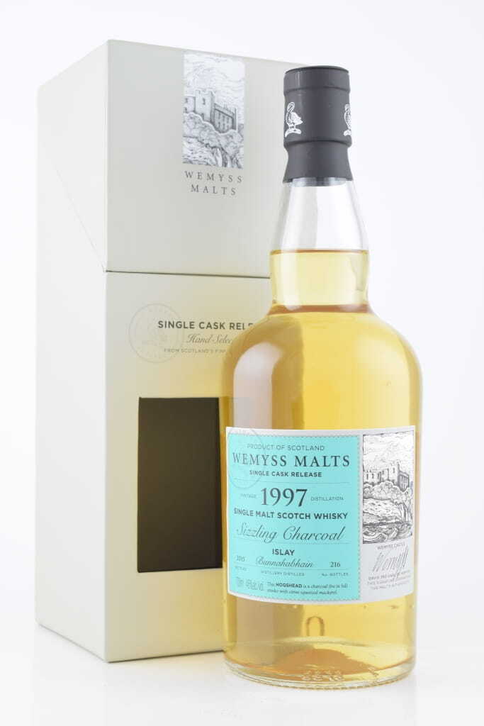 "Sizzling Charcoal" 1997/2015 Single Hogshead Bunnahabhain Wemyss Malts 46% vol. 0,7l "Sizzling Charcoal" 1997/2015 Single Hogshead Bunnahabhain Wemyss Malts 46% vol. 0,7l