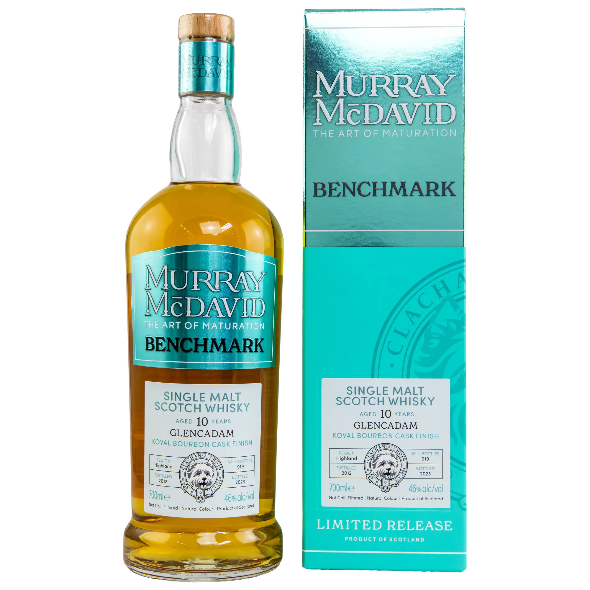 Glencadam Benchmark 10 Year Old, Bourbon Cask, Koval Bourbon Cask Finish, 2012, Murray McDavid, 46%