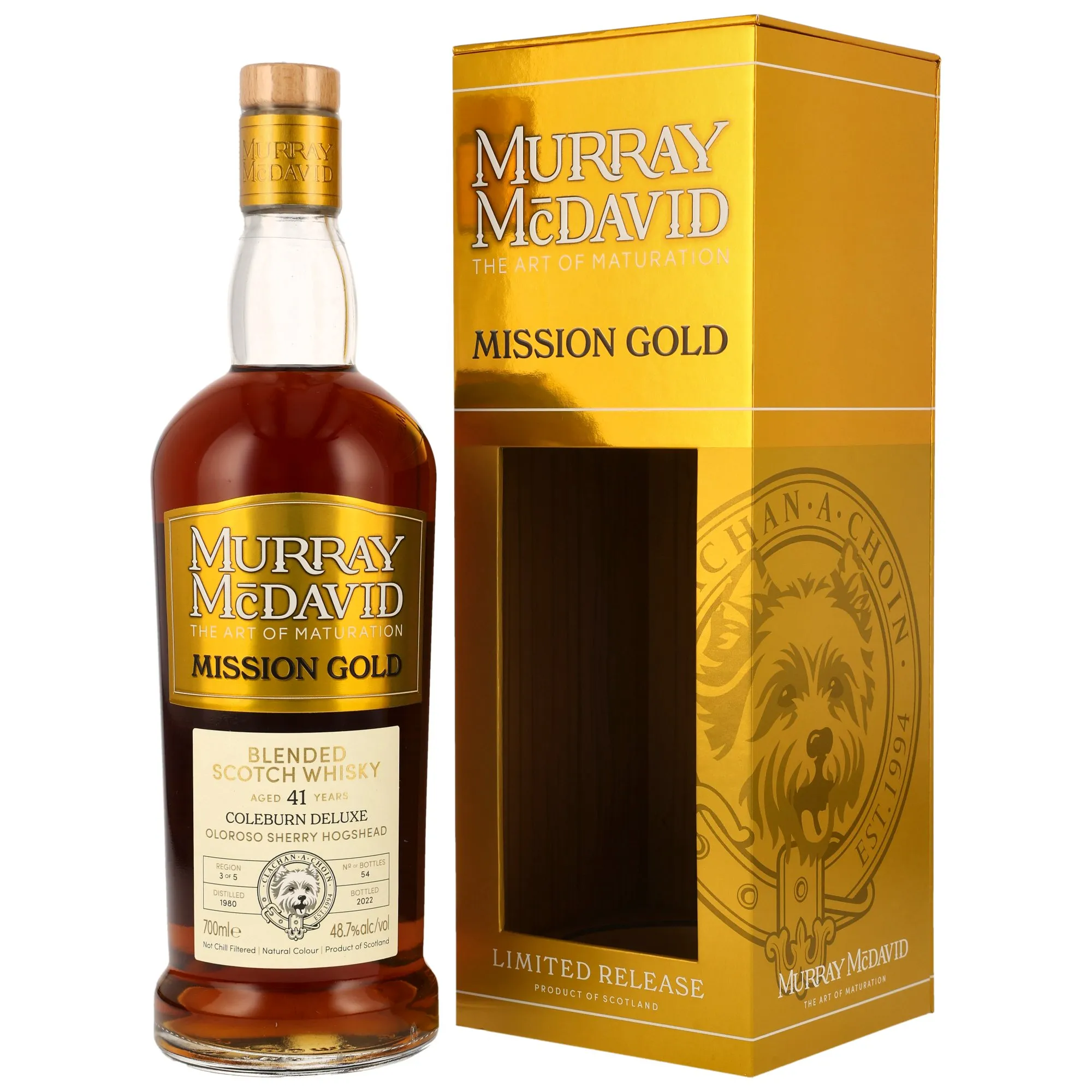 Coleburn Deluxe Blend Mission Gold 41 Year Old, Oloroso Sherry Hogshead Cask, Cask #41, 1980, Murray McDavid, 48.7%