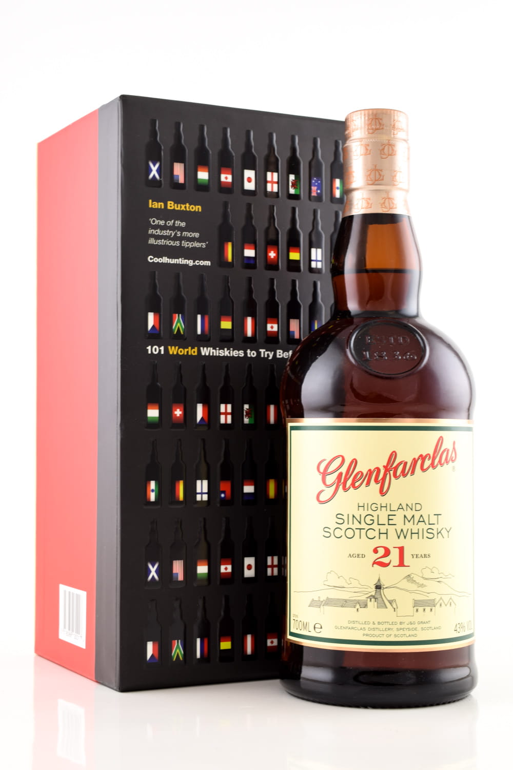 Glenfarclas 21 Jahre 43%vol. 0,7l inkl. Buch