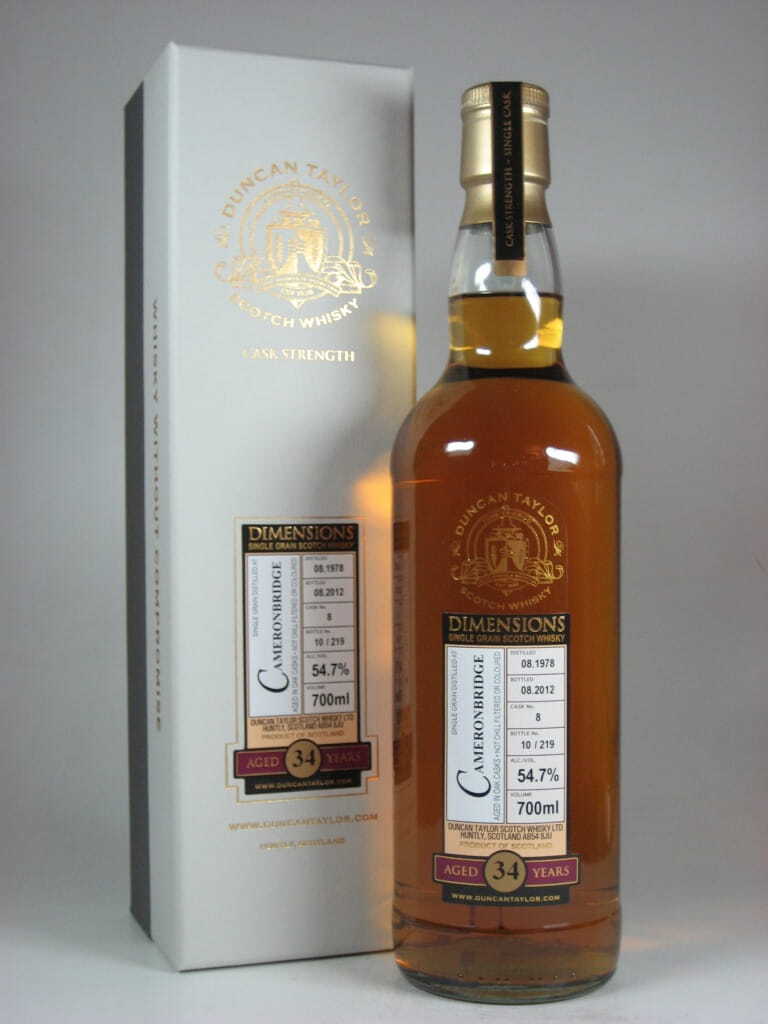 Cameronbridge 34 Jahre 1978/2012 Dimensions Duncan Taylor 54,7%vol. 0,7l