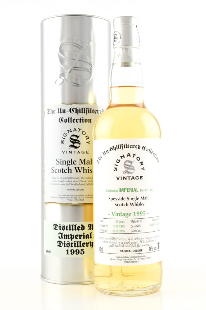 Imperial 20 Year Old 1995/2016 hogsheads # 50265 & # 50266 Un-chillfiltered Signatory 46% vol. 0,7l