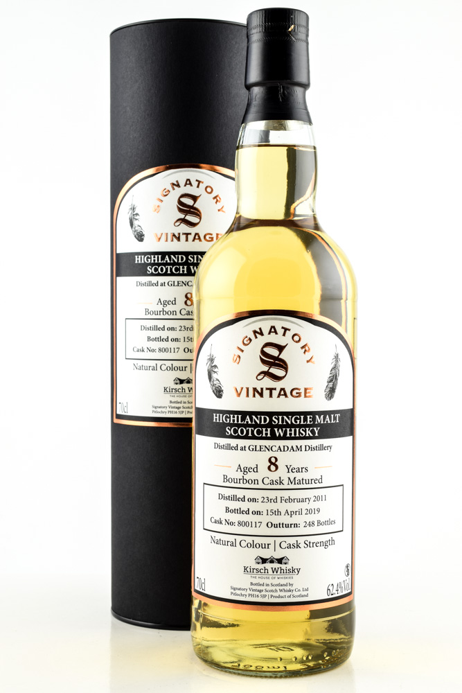 Glencadam 8 year old 2011/2019 Bourbon Cask #800117 Vintage Signatory 62,4%vol. 0,7l