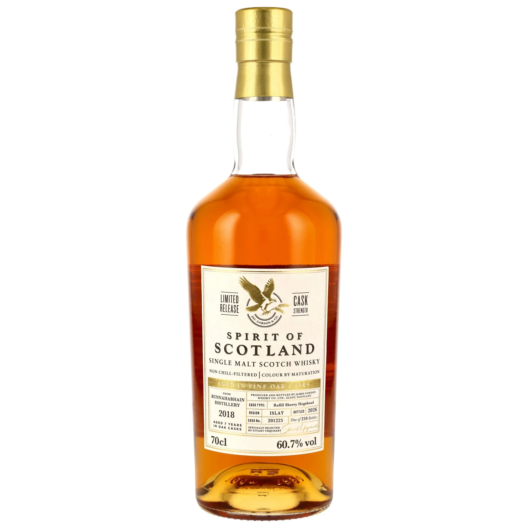 Bunnahabhain 2018 Refill Sherry Hogshead #201225 - Spirit of Scotland - Gordon & MacPhail