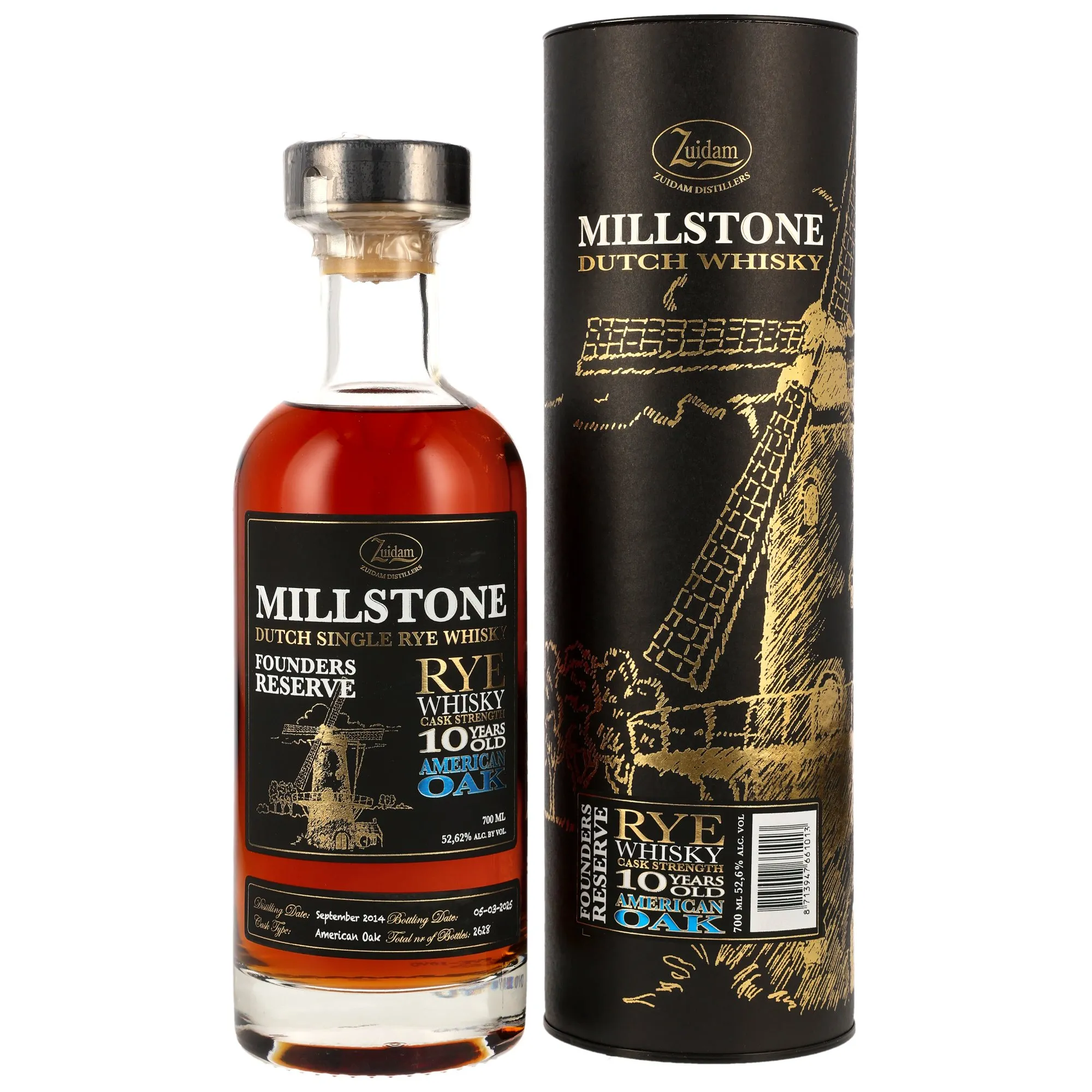 Zuidam Millstone Founders Reserve Rye Whisky 10 Year Old, American Oak Cask, 2025, 52.6%