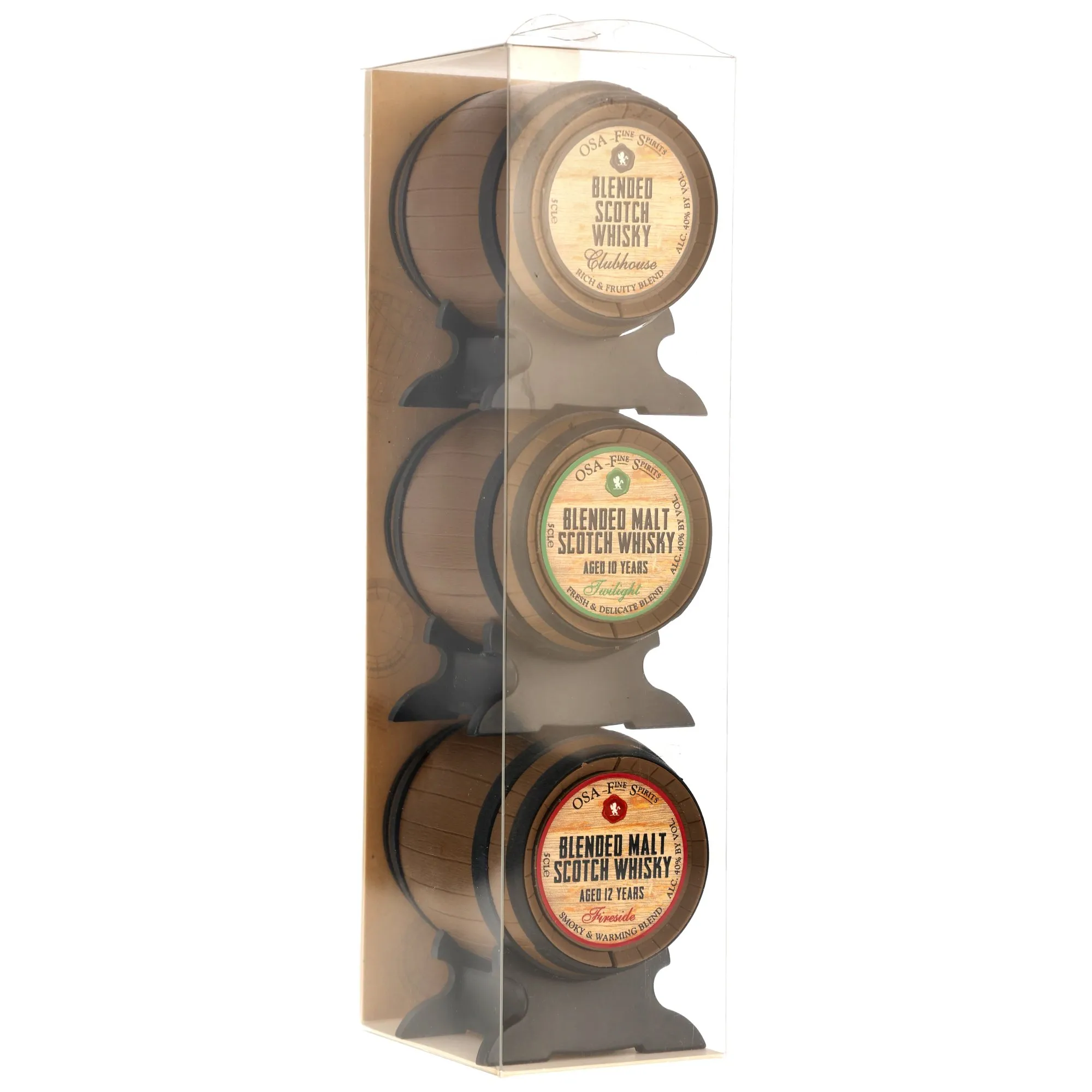 OSA Fine Spirits Mini-Faß Collection 3 x 0,05 (Clubhouse/Twilight/Fireside) Neue Ausstattung