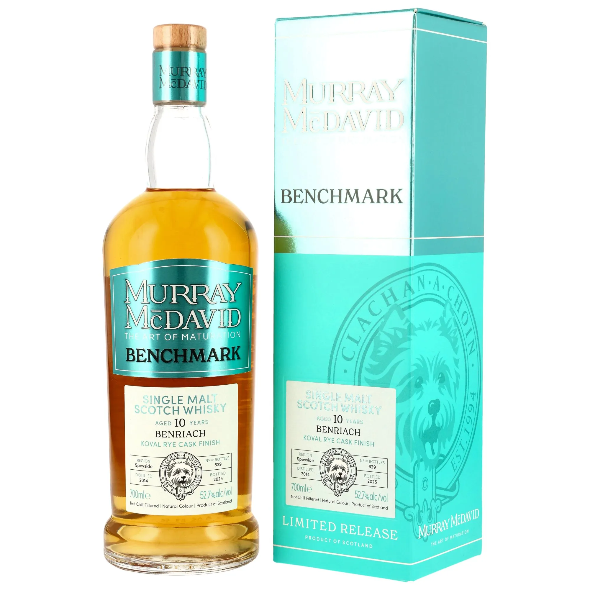 Benriach Benchmark 10 Year Old, Bourbon Hogshead & Koval Rye Cask, 2014, Murray McDavid, 52.7%