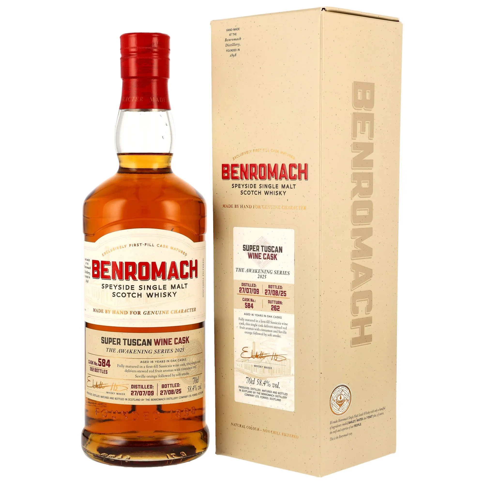 Benromach 2009/2025 - 16 Year Old - 1st Fill Sassicaia Wine Cask #584 - The Awakening Series