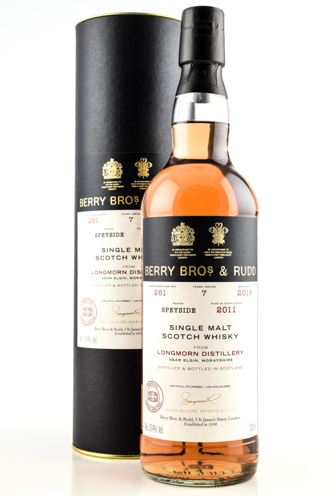 Longmorn 7 year old 2011/2019 Cask #261 Berry Bros. & Rudd 57,4%vol. 0,7l