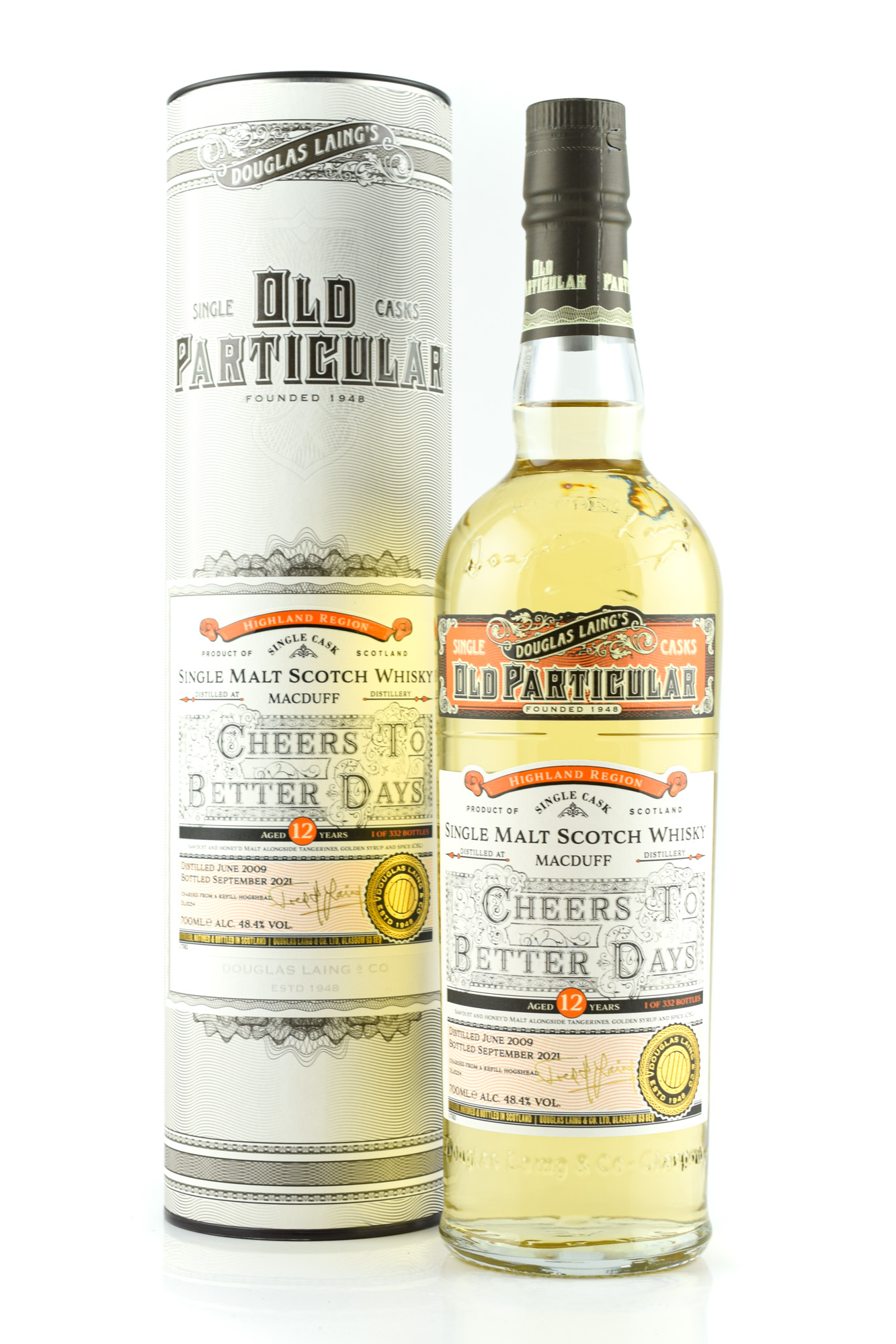 Macduff 12 year old "Cheers to better Days" Douglas Laing "Old Particular" 48,4%vol. 0,7l