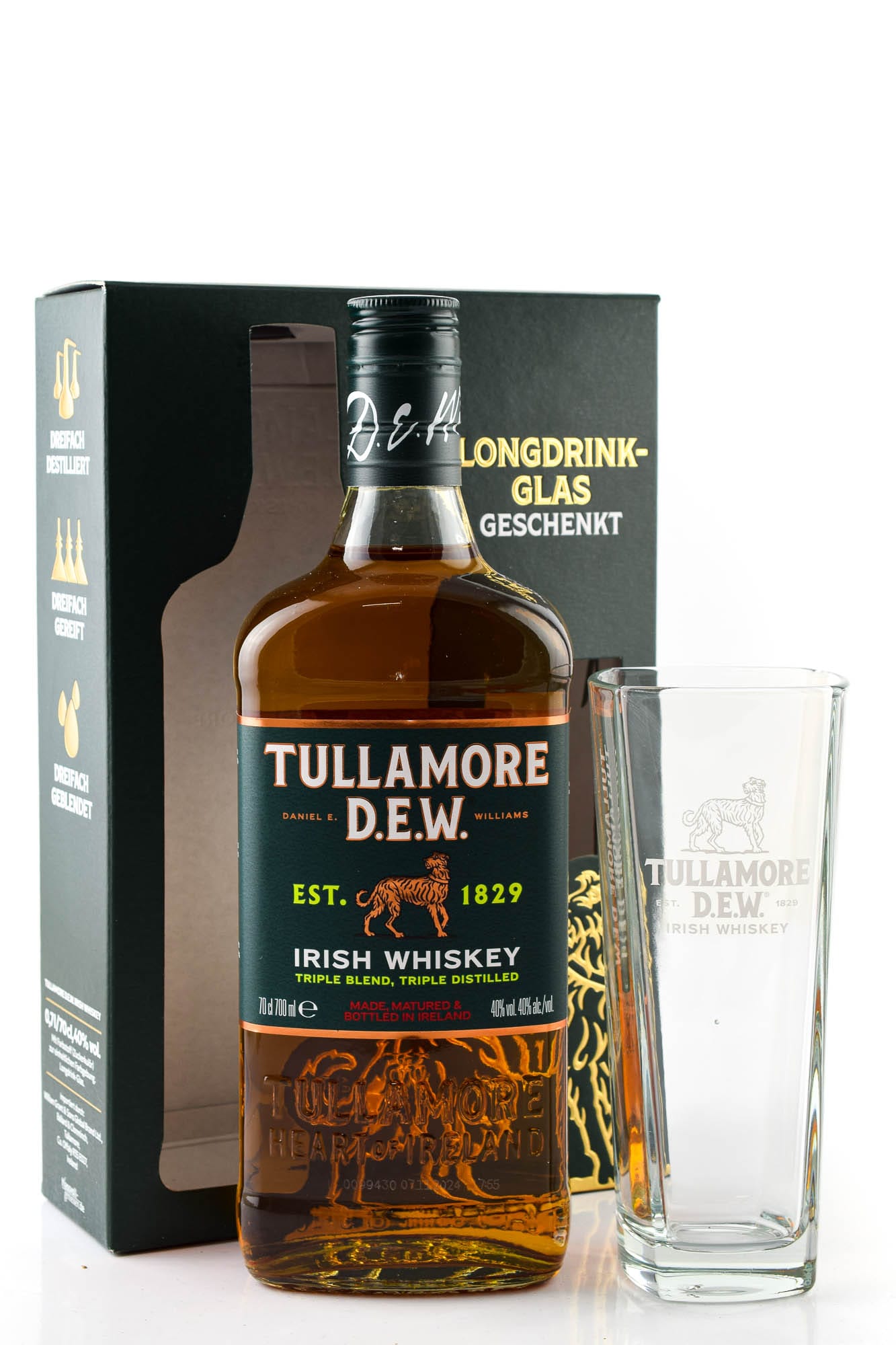Tullamore Dew mit Longdrink-Glas