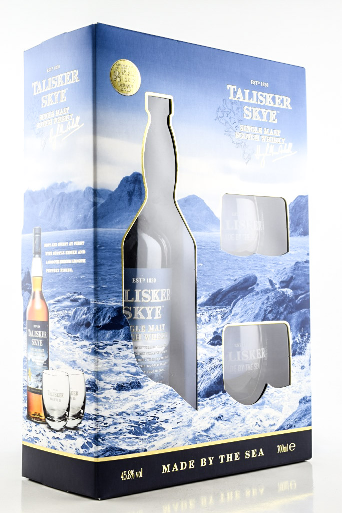 Talisker Skye 45.8% vol. 0.7l - with two rocking glasses Talisker Skye 45.8% vol. 0.7l - with two rocking glasses