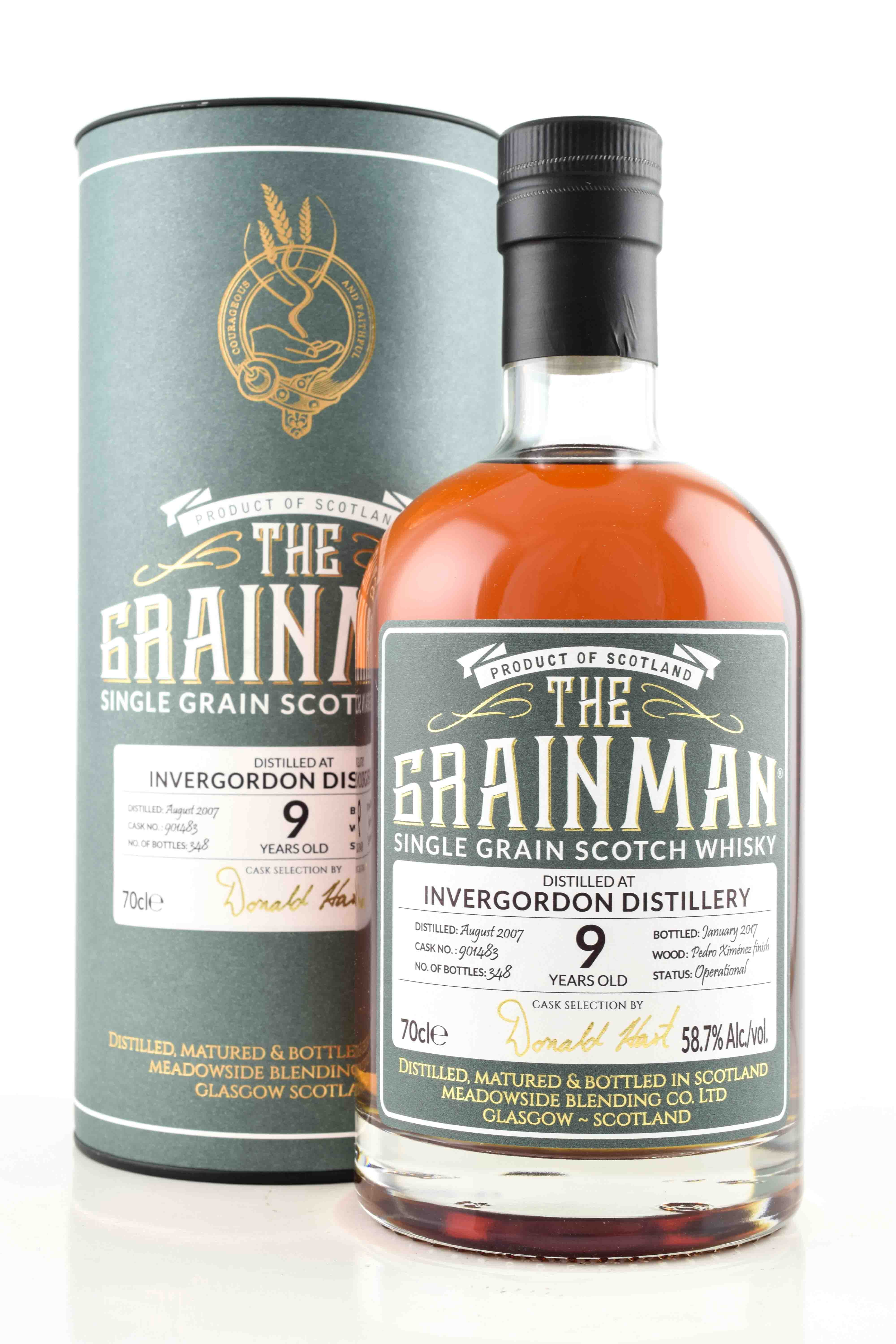 Invergordon 9 Jahre 2007/2017 Pedro Ximénez Finish The Grainman 58,7%vol. 0,7l