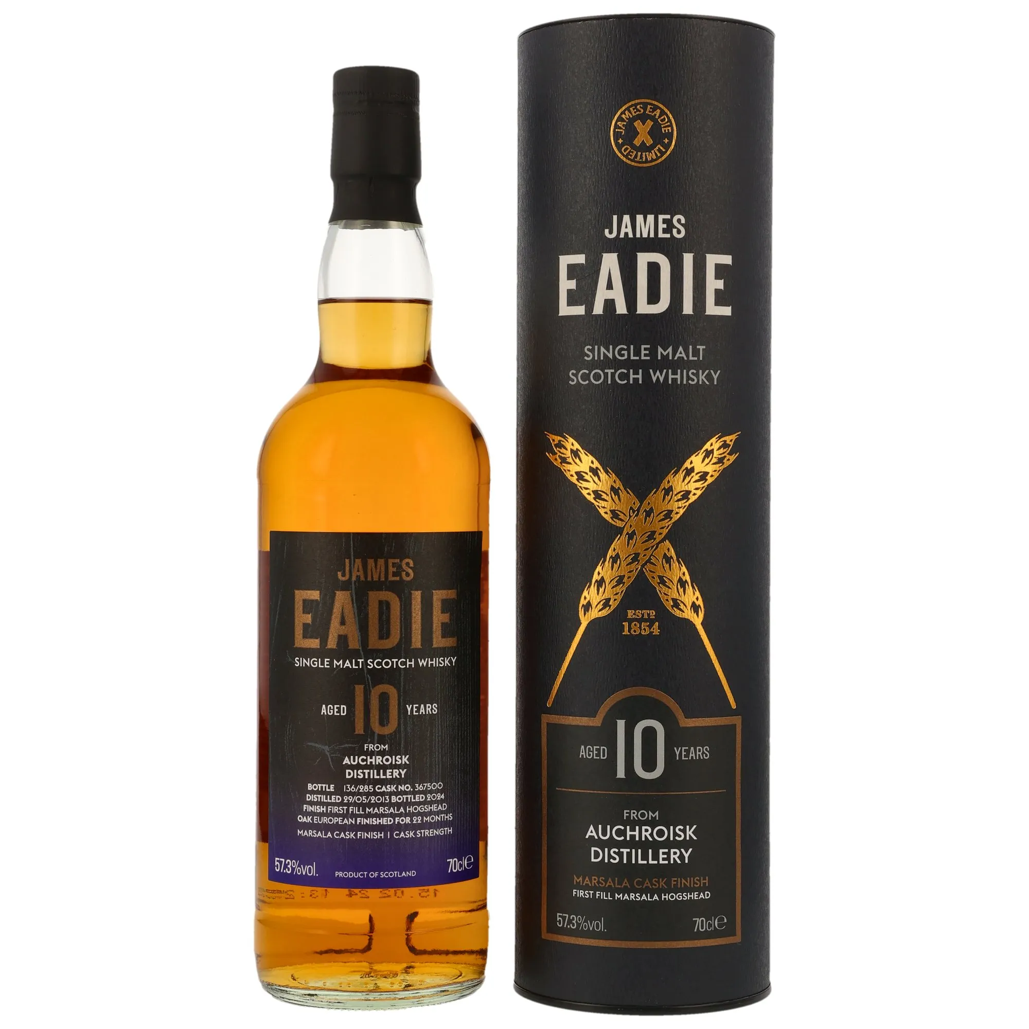 Auchroisk First Fill Marsala 10 Year Old, Marsala & European Oak Cask, Cask #367500, 2013, James Eadie, 57.3%