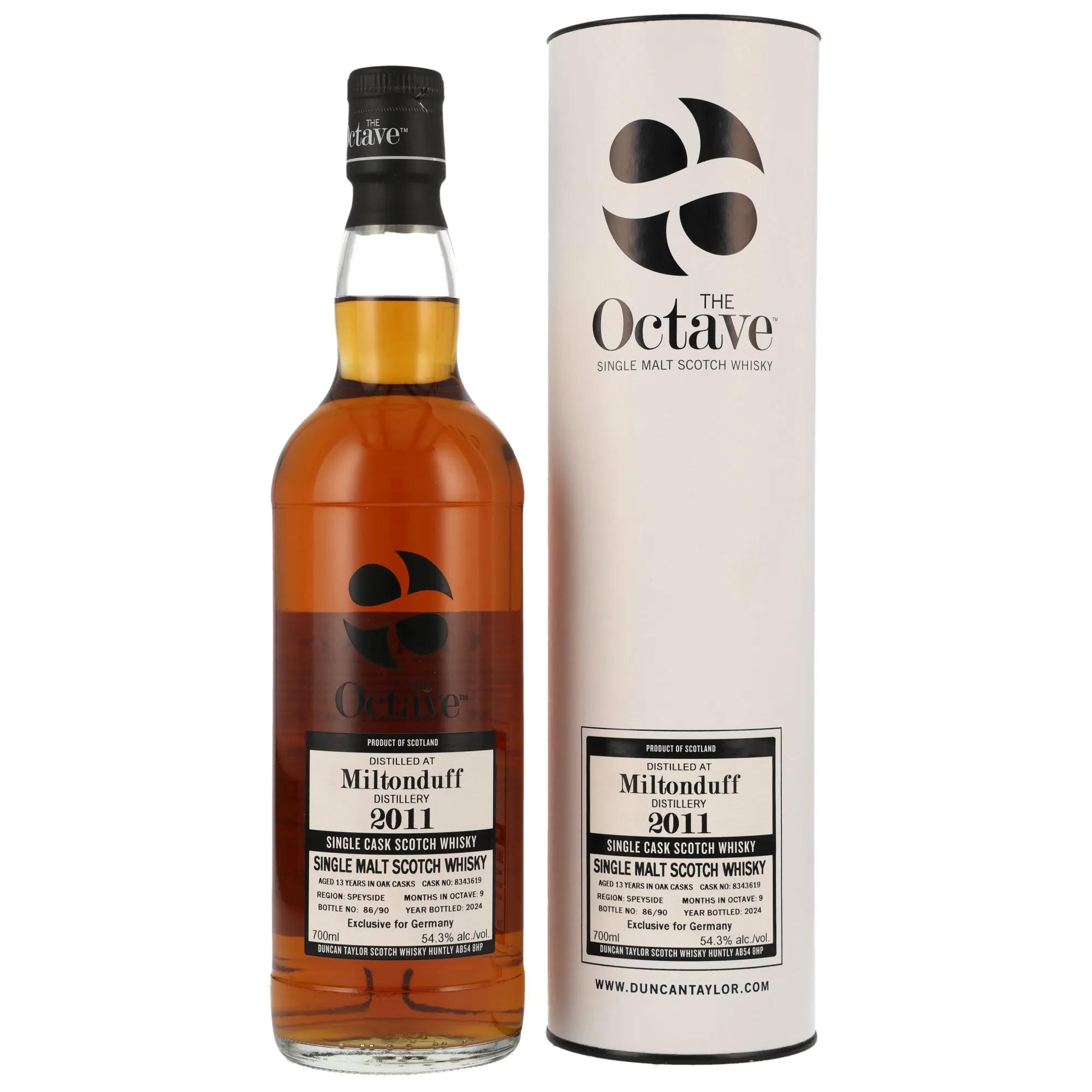 Miltonduff The Octave 13 Year Old, Sherry Cask, Cask #8343619, 2011, Duncan Taylor, 54.3%