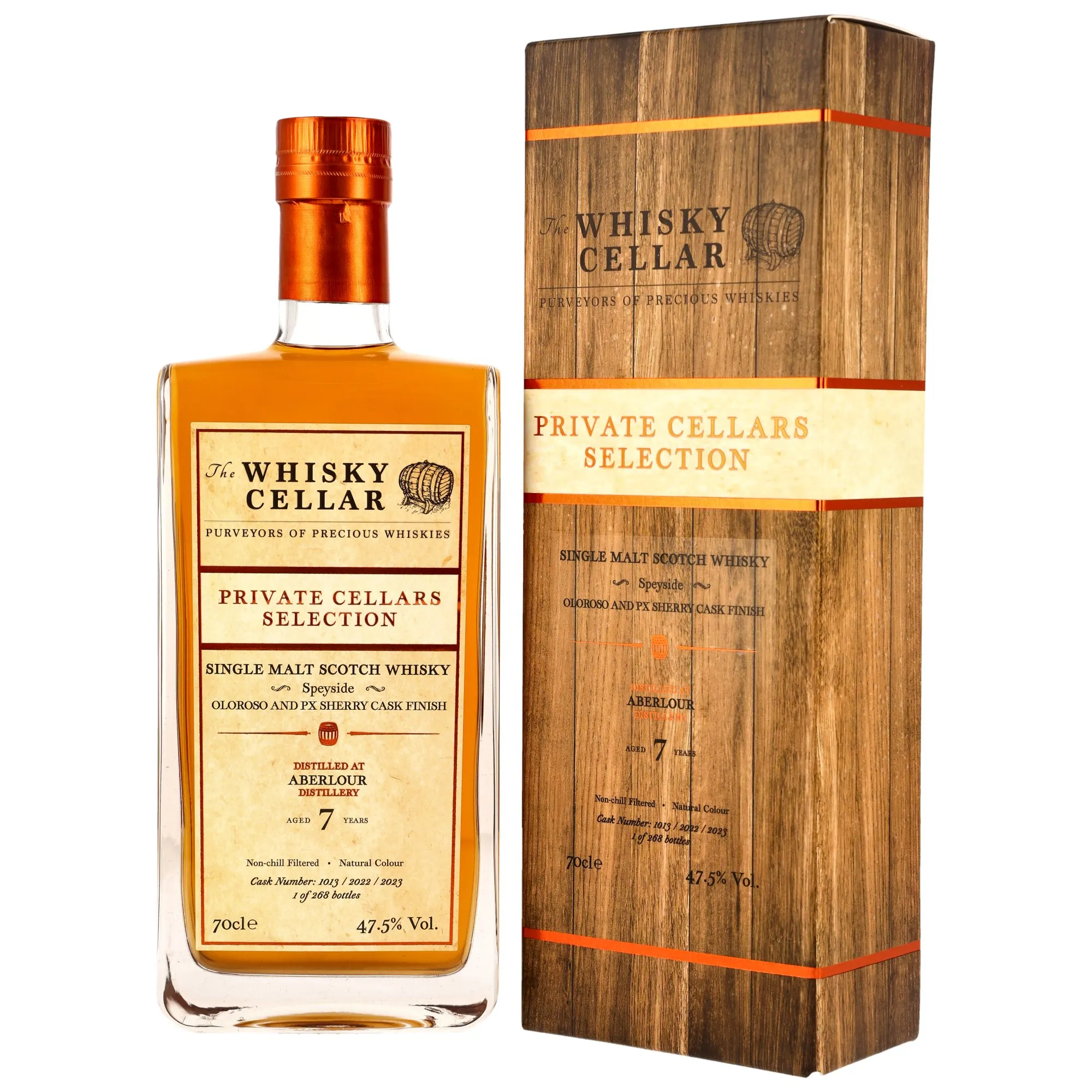 Aberlour Private Cellars Selection 7 Year Old, Oloroso & PX Sherry Cask, Cask #1013, 2016, The Whisky Cellar, 47.5%
