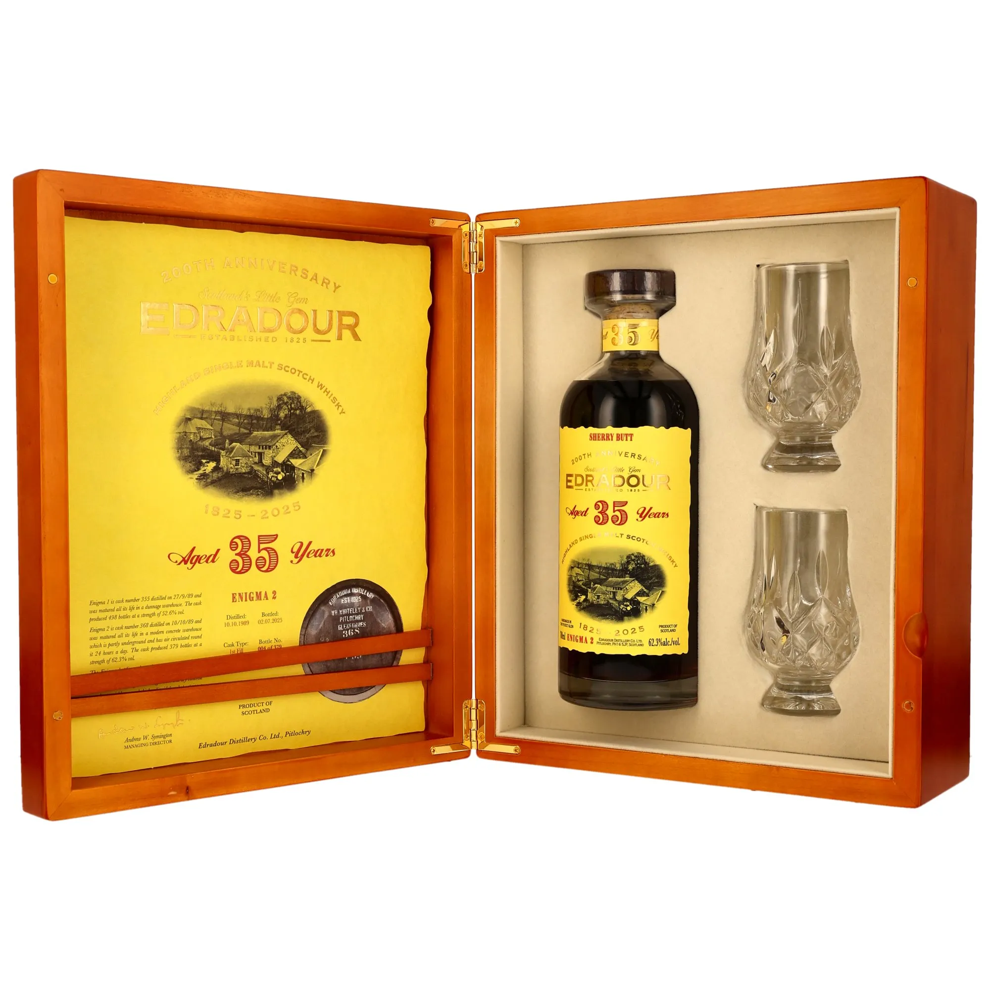 Edradour 200th Anniversary 35 Year Old, Sherry Butt Cask, Cask #368, Enigma No. 2, 2025, 62.3%