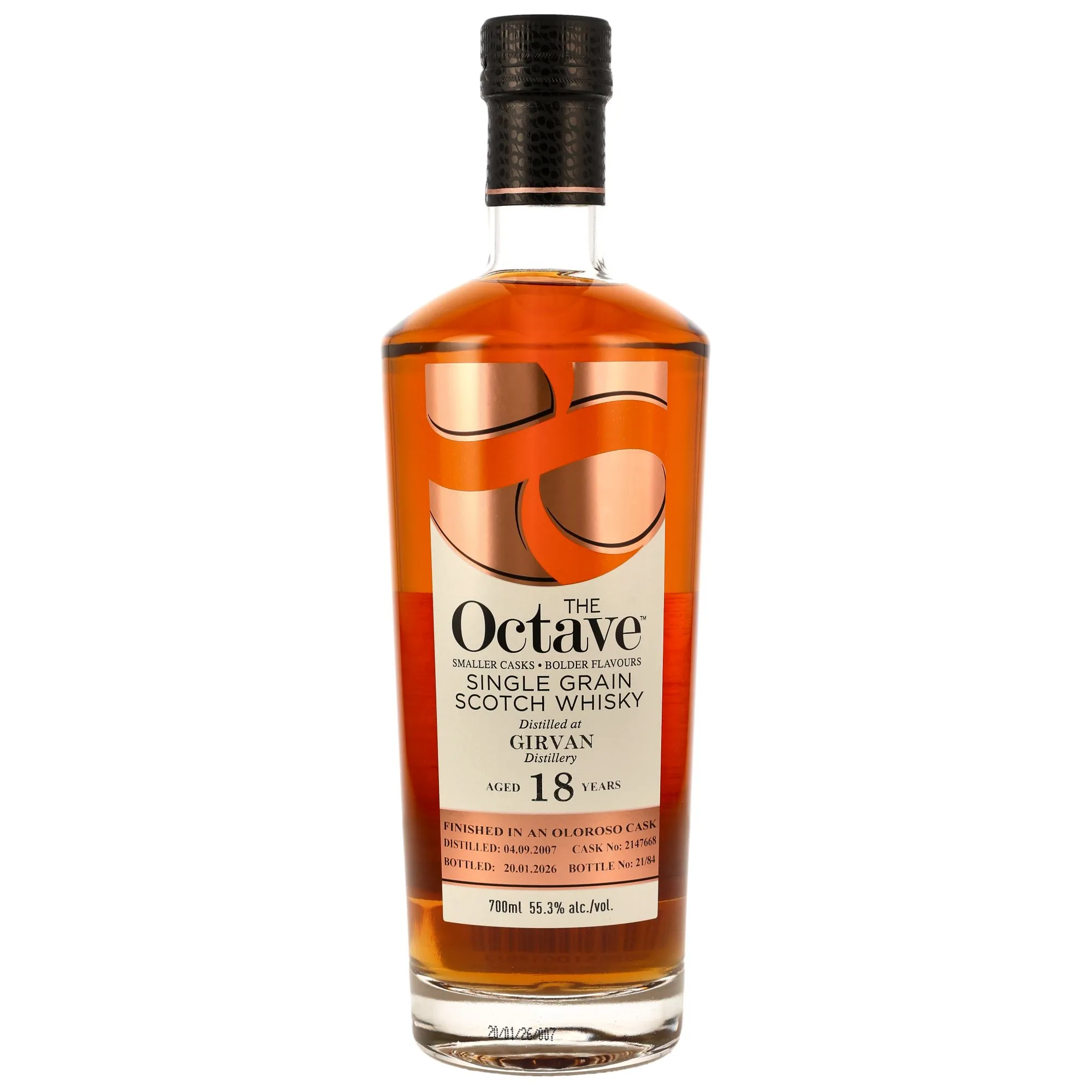 Girvan The Octave 18 Year Old, Oloroso Cask, Cask #2147668, 2007, Duncan Taylor, 55.3%