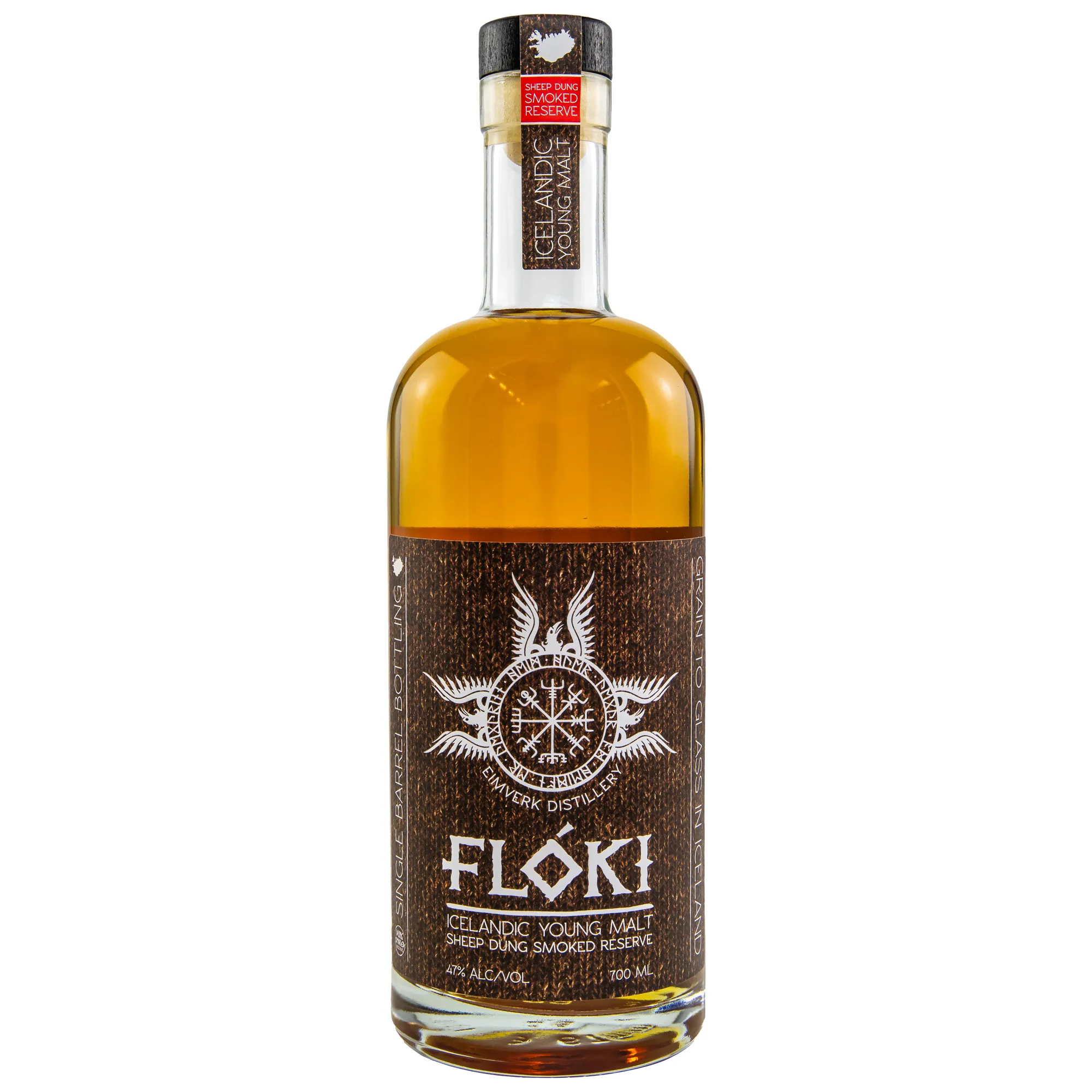 Eimverk Floki Young Malt Sheep Dung Smoked Reserve, New Wood Oak Cask, Batch No. 57, 2023, 47%