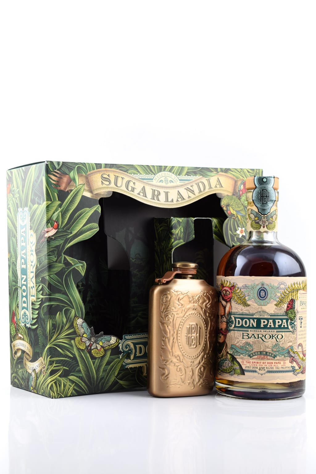Don Papa Baroko Sugarlandia mit Hip Flask