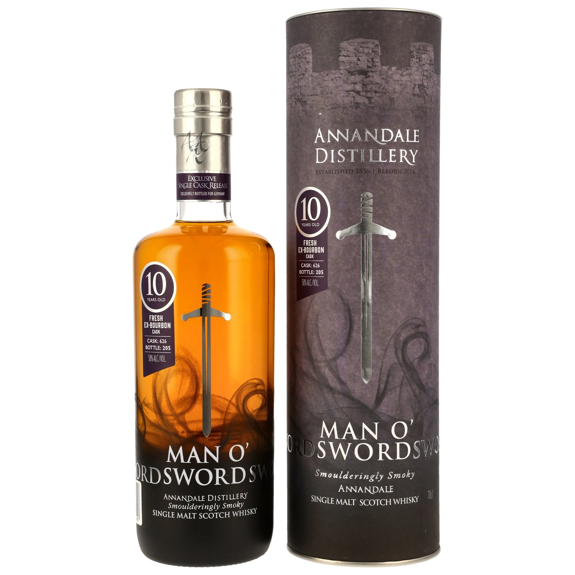 Annandale 10 Year Old Man O' Sword - Fresh Bourbon Cask #626