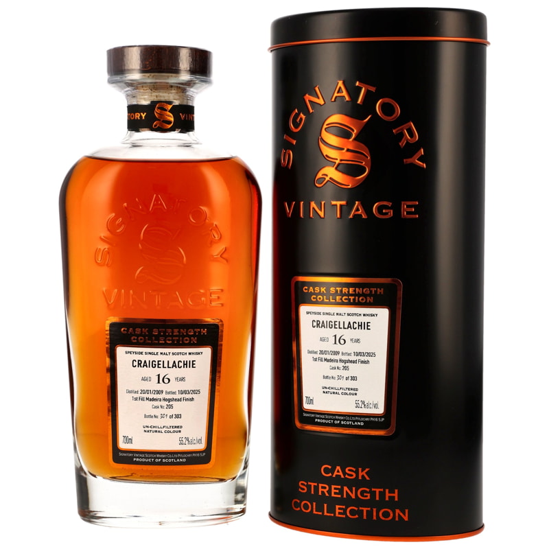Craigellachie 16 year old 1st-fill Madeira Hogshead #205 Finish Signatory Cask Strength Coll.