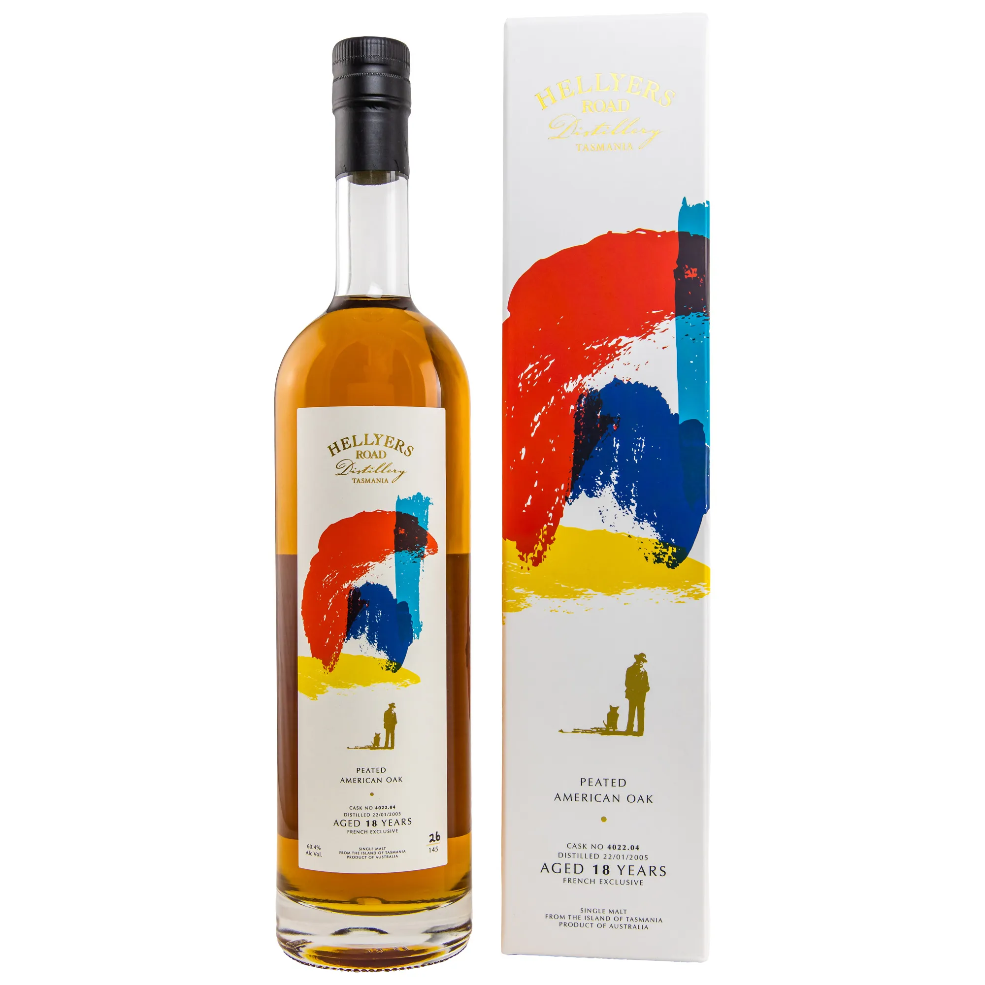 Hellyers Road Distillery Peated Single Cask Antipodes, American Oak French Exclusive 18 Year Old, Bourbon Cask, Cask #4822.04, 2022, 60.4%