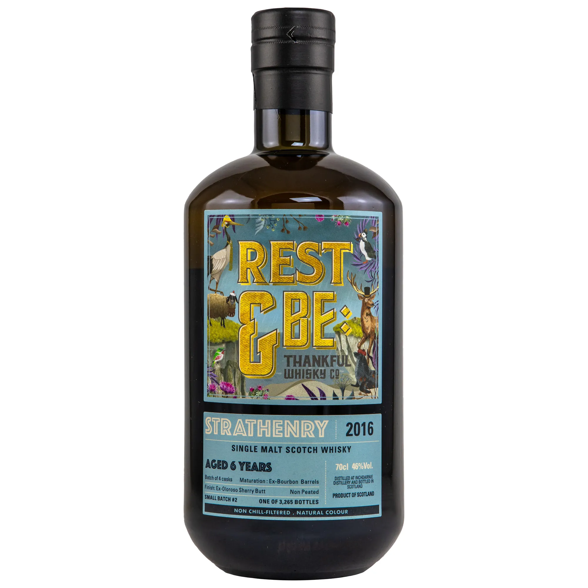 Rest & Be Thankful Strathenry 2016 6 Year Old Small Batch #2, Bourbon & Sherry Cask, Cask #4, 2016, Rest & Be Thankful, 46%