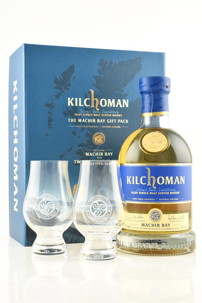 The Kilchoman Machir Bay Gift Pack 46% vol. 0,7l incl. 2 Glencairn-Glasses The Kilchoman Machir Bay Gift Pack 46% vol. 0,7l incl. 2 Glencairn-Glasses
