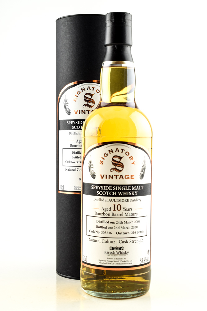 Aultmore 10 year old 2009/2020 Bourbon Barrel #303236 Vintage Signatory 58,8%vol. 0,7l