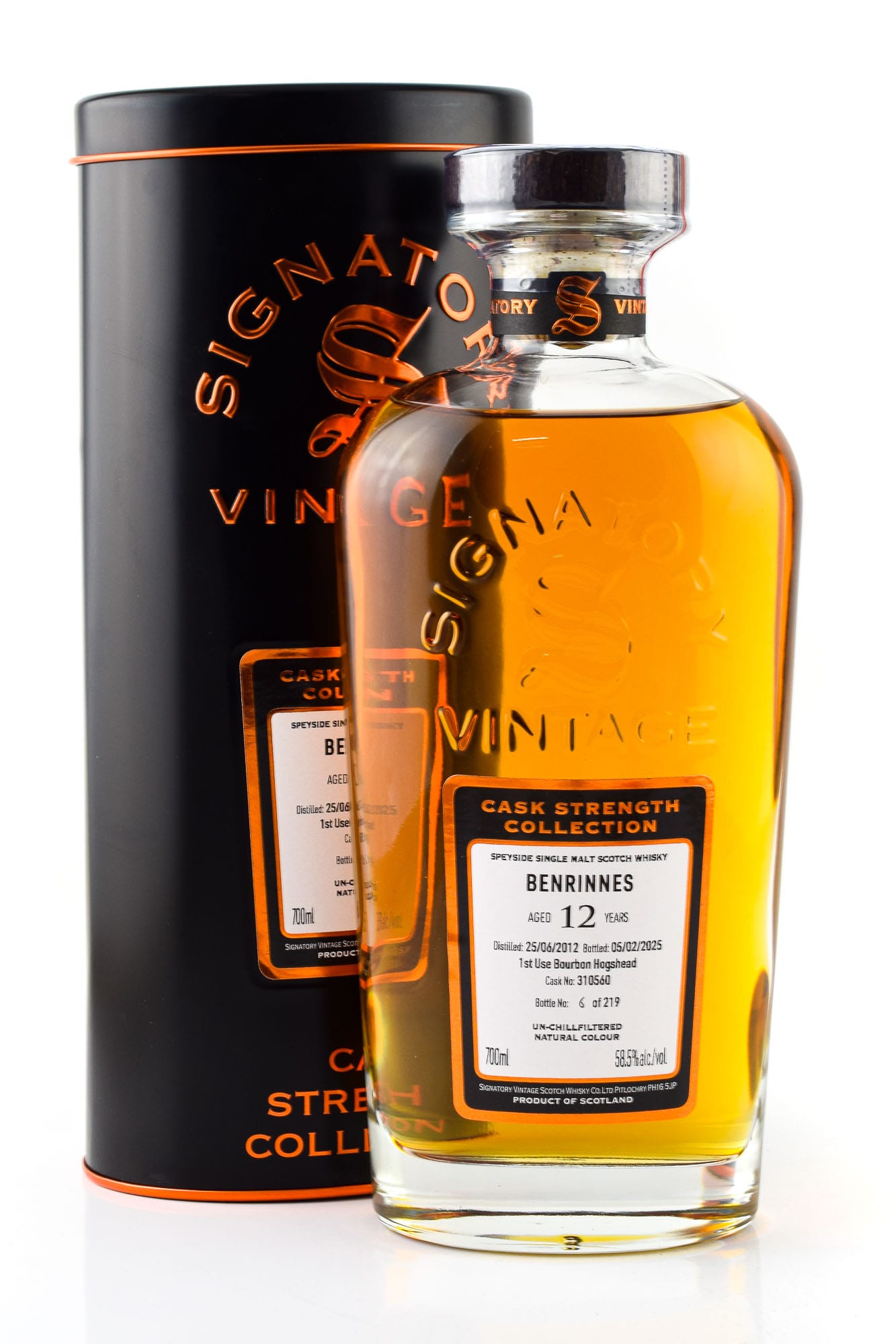 Benrinnes 12 year old 1st-Use Bourbon Hogshead #310560 Signatory Cask Strength Coll.