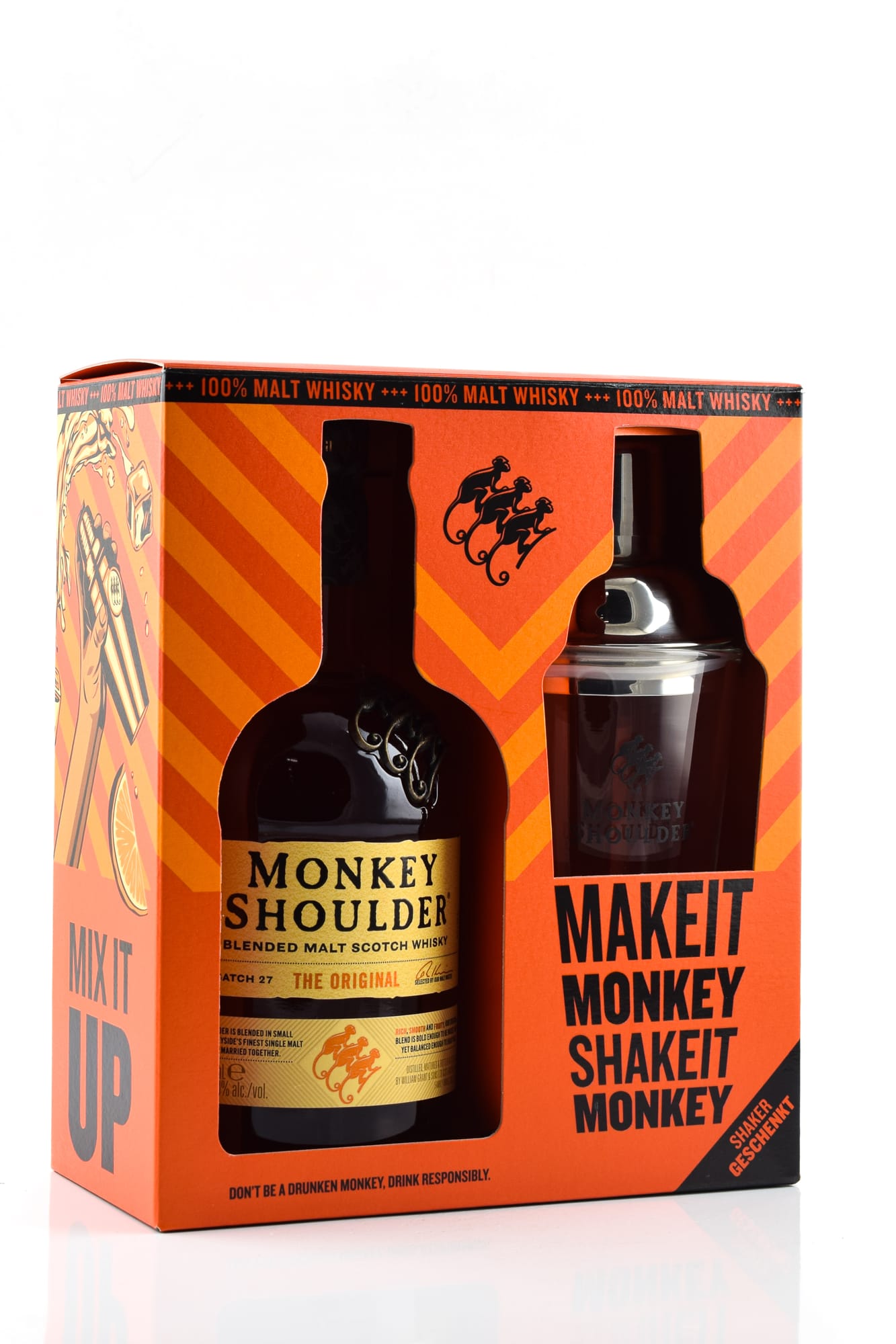 Monkey Shoulder mit Shaker