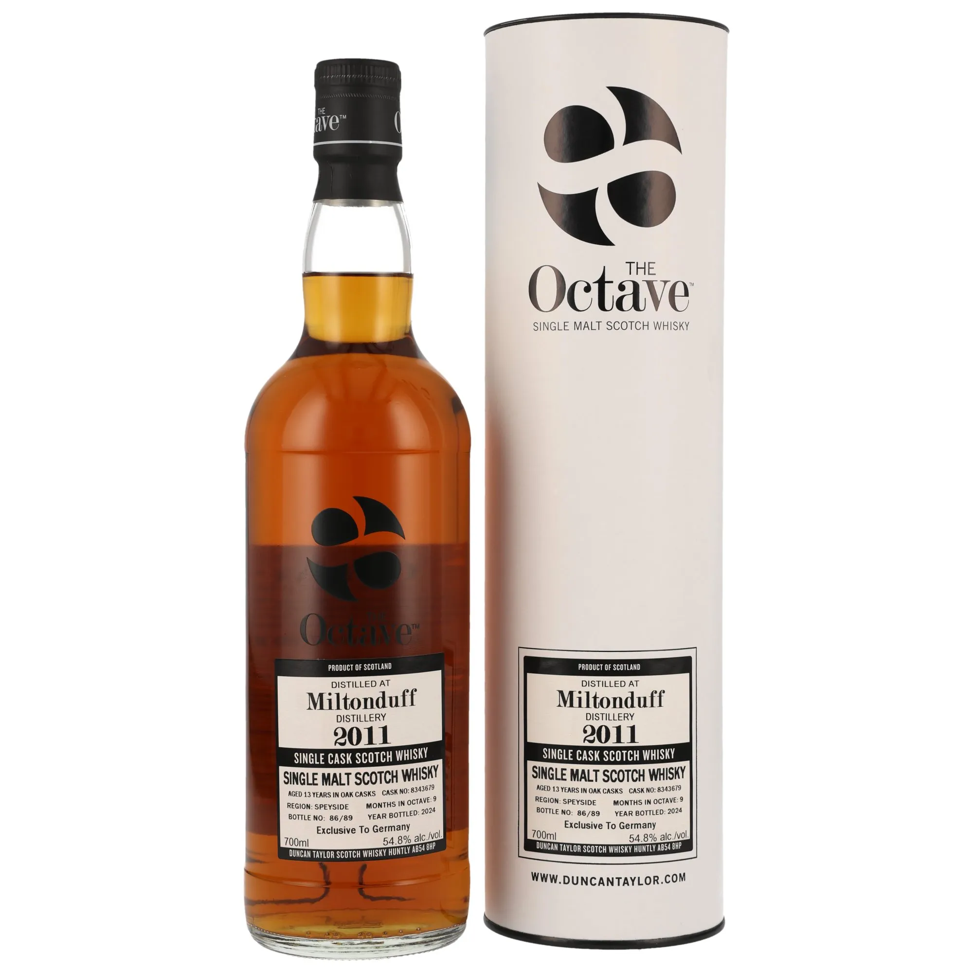 Miltonduff The Octave 13 Year Old, Sherry Cask, Cask #8343679, 2011, Duncan Taylor, 54.8%