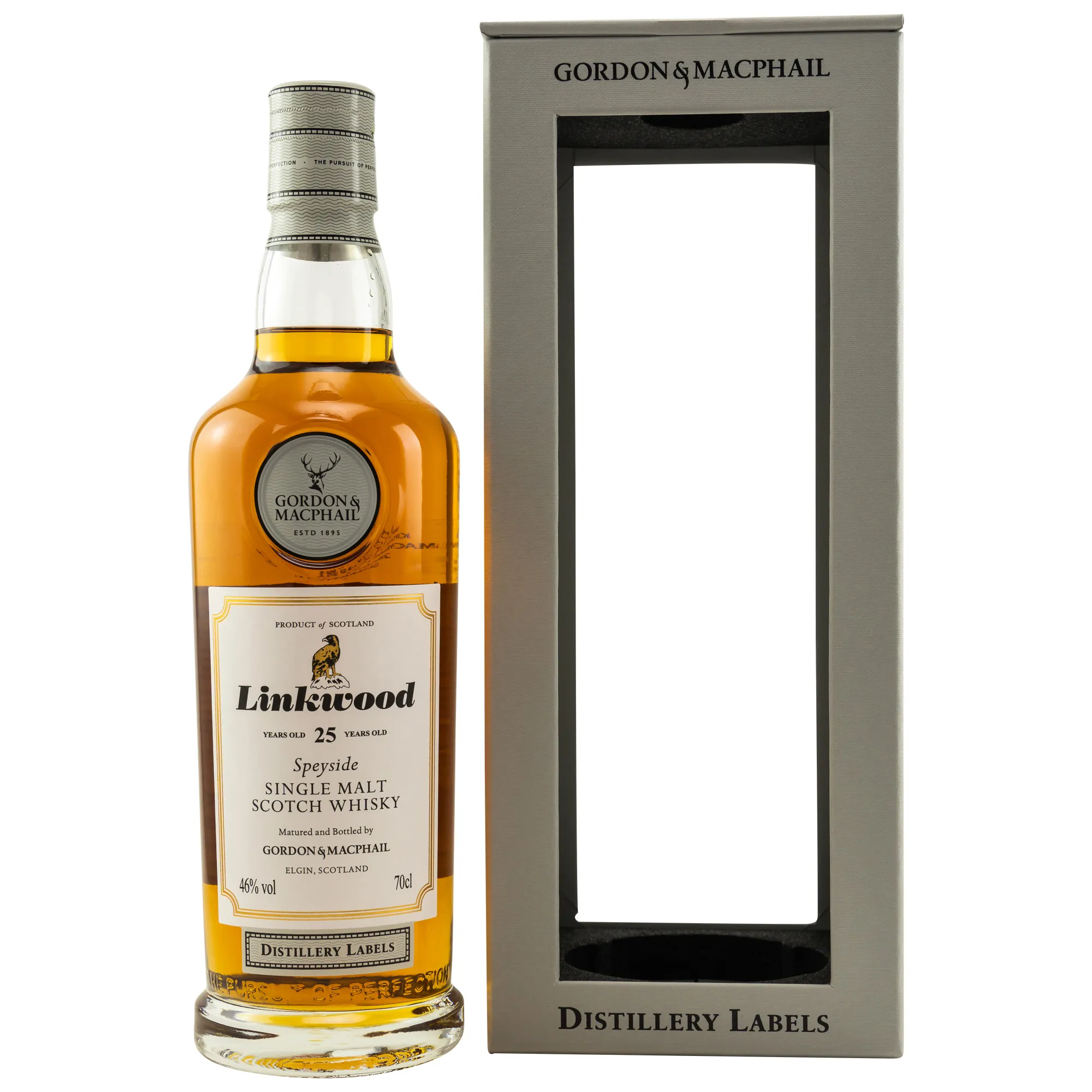Linkwood Distillery Labels 25 Year Old, Sherry Cask, Gordon & MacPhail, 46%