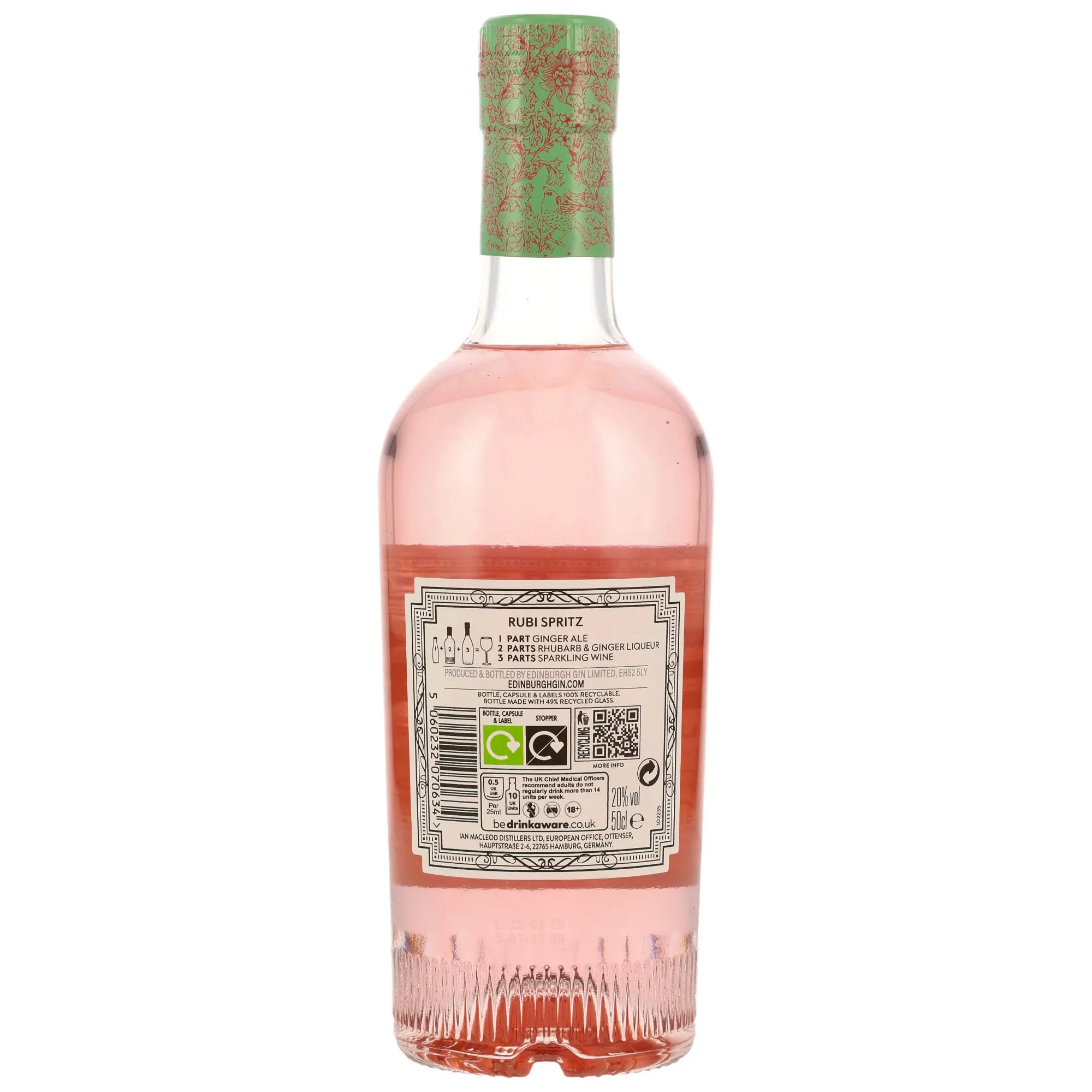 Edinburgh Rhubarb & Ginger Gin Liqueur