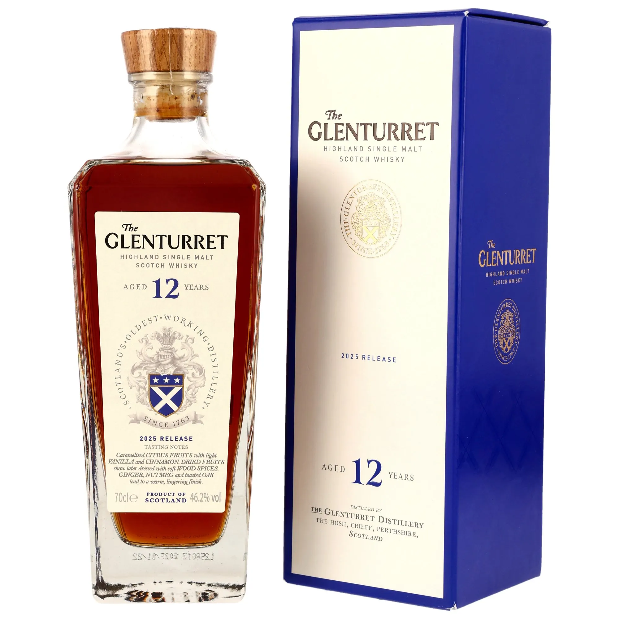 Glenturret 2025 Release 12 Year Old, American & European Oak & Sherry Cask, 2025, 46.2%