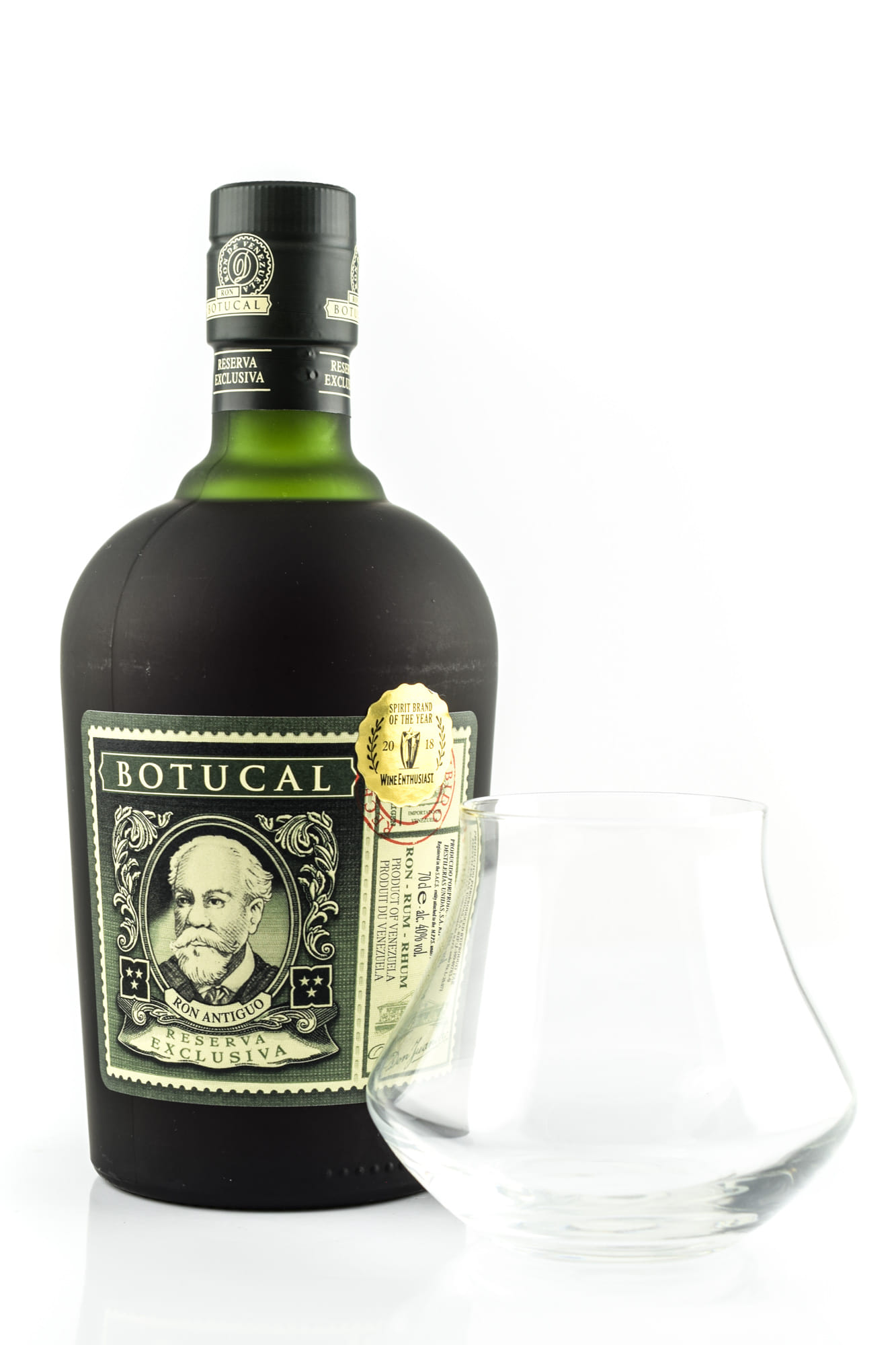 Botucal Reserva Exclusiva 40% vol. 0,7l - glass and coasters Botucal Reserva Exclusiva 40% vol. 0,7l - glass and coasters