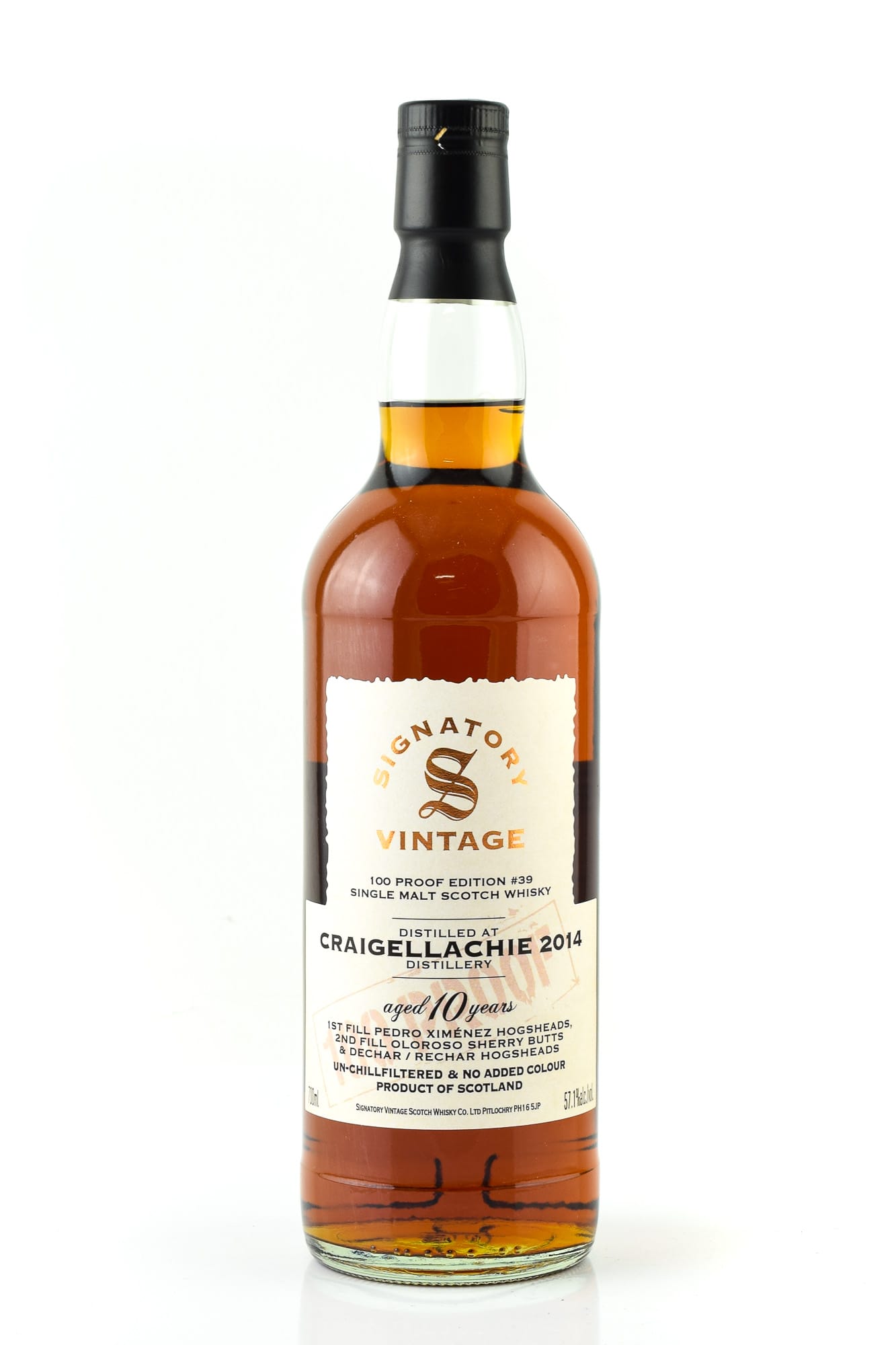 Craigellachie 2014 100 Proof Edition #39 Signatory Vintage