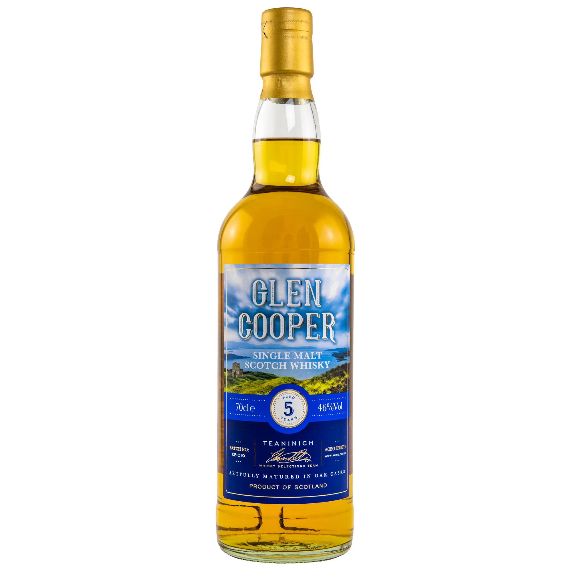 Teaninich Glen Cooper 5 Year Old, Bourbon Cask, Batch No. CB-01G, 2014, Aceo Spirits, 46%