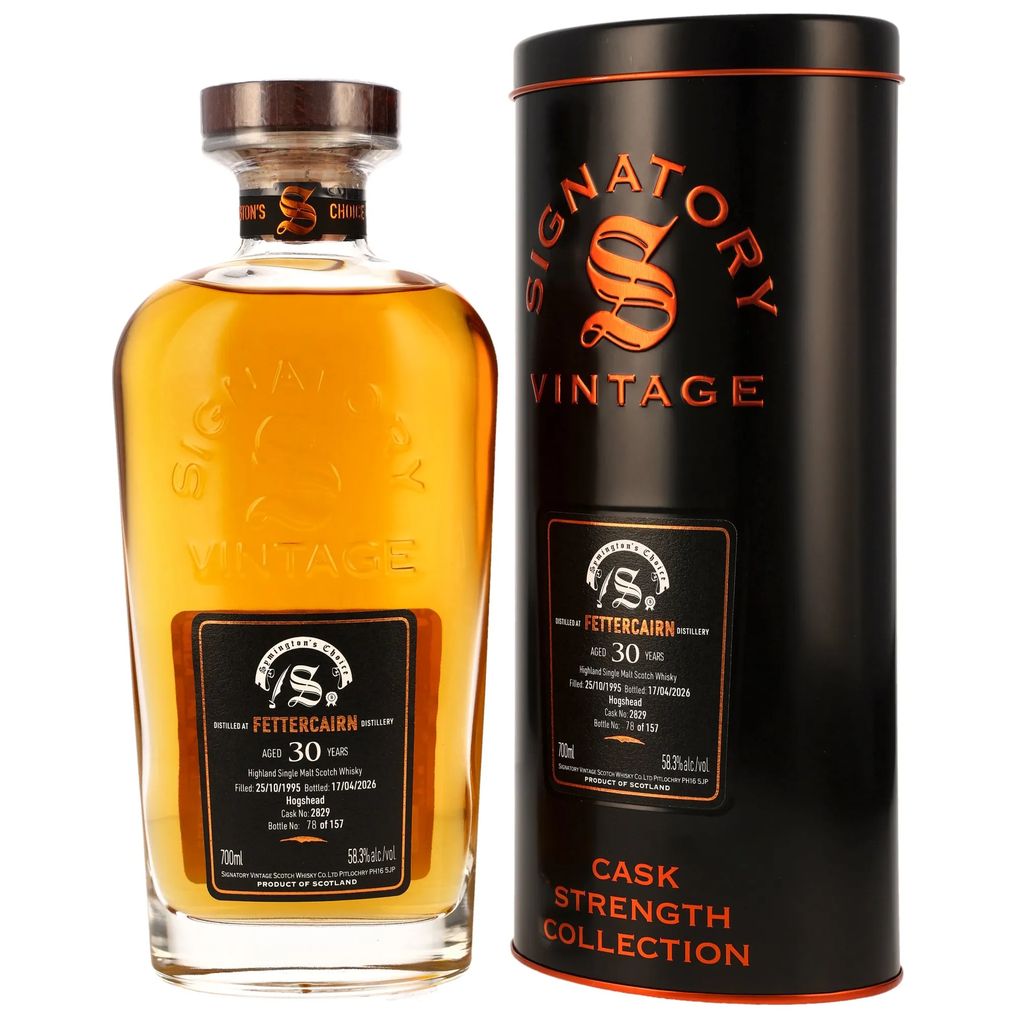 Fettercairn 1995/2026 - 30 Jahre - Hogshead #2829 - Sig Symingtons Choice