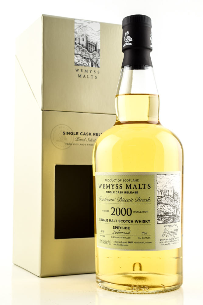 "Gardeners' Biscuit Break" 2000/2018 Single Butt Linkwood Wemyss Malts 46% vol. 0,7l