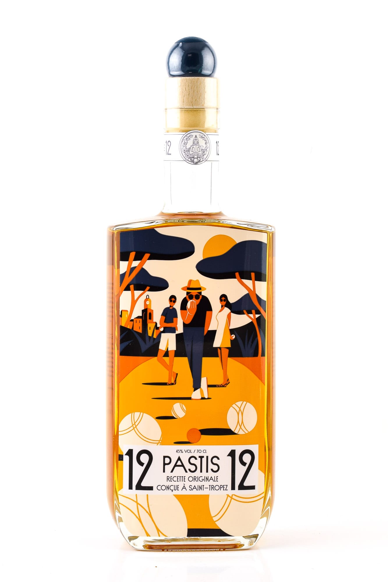 12/12 Pastis de Saint-Tropez Conçue à Saint-Tropez - Pétanque Boule Set