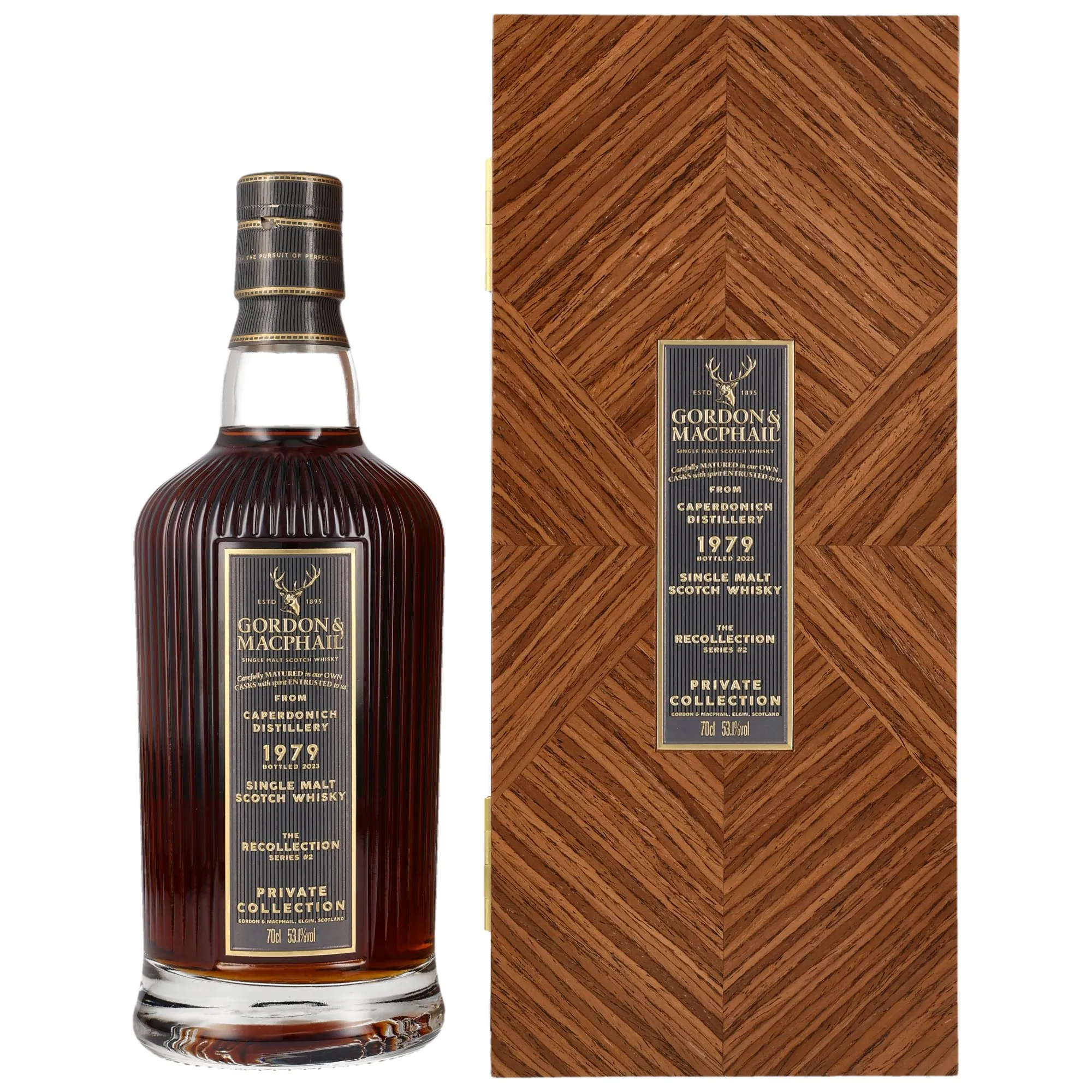 Caperdonich Private Collection The Recollection Series No. 2 43 Year Old, Refill Sherry Butt Cask, Cask #1105, 1979, Gordon & MacPhail, 53.1%