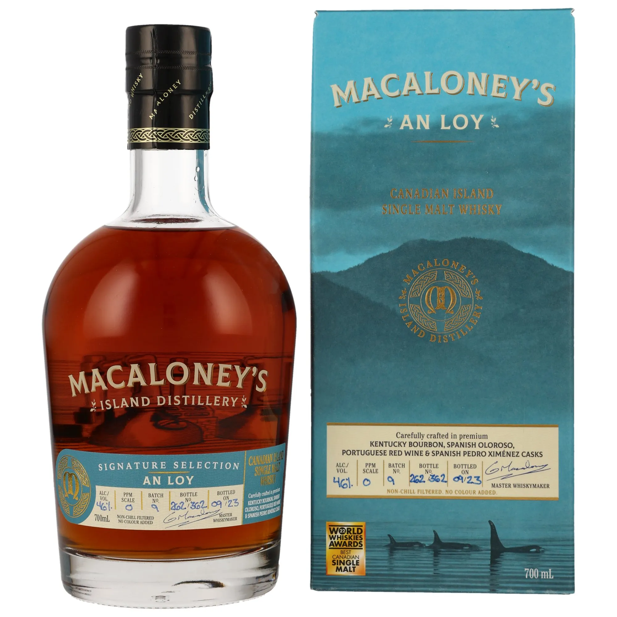 Macaloney's An Loy, Kentucky Bourbon, Spanish Oloroso, Portuguese Red Wine & Spanish Pedro Ximénez Cask, Batch No. 2, 2023, 46.1%