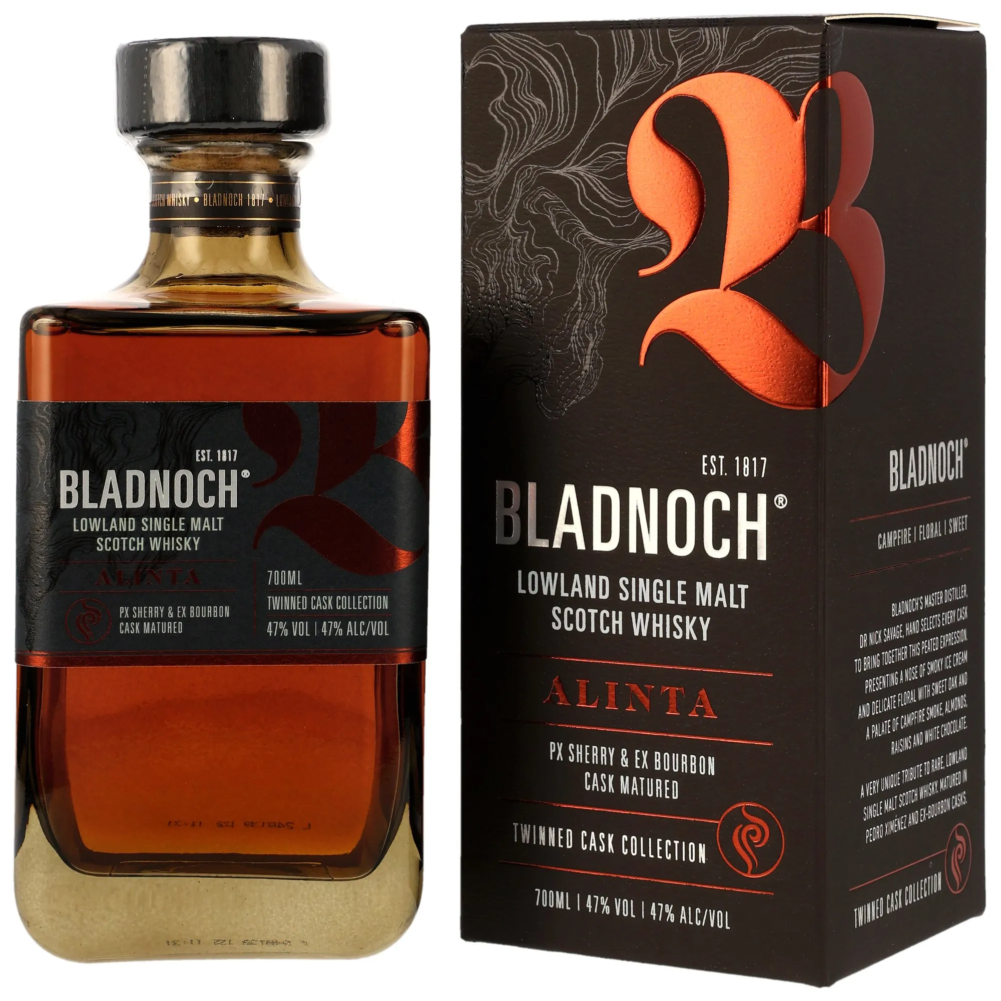 Bladnoch Alinta, PX Sherry & Bourbon Cask, 2022, 47%