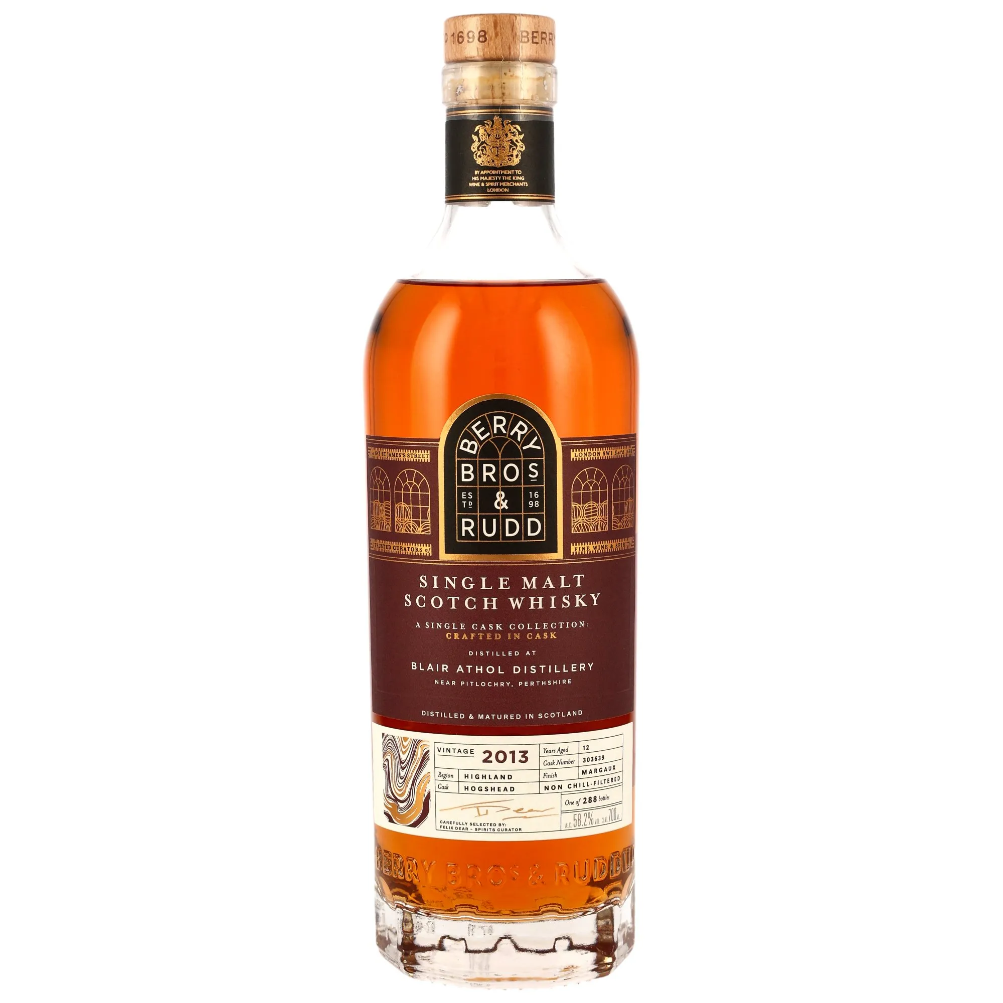 Blair Athol Margaux Cask Finish 12 Year Old, Margaux Cask, Cask #303639, 2013, Berry Bros. & Rudd, 58.2%