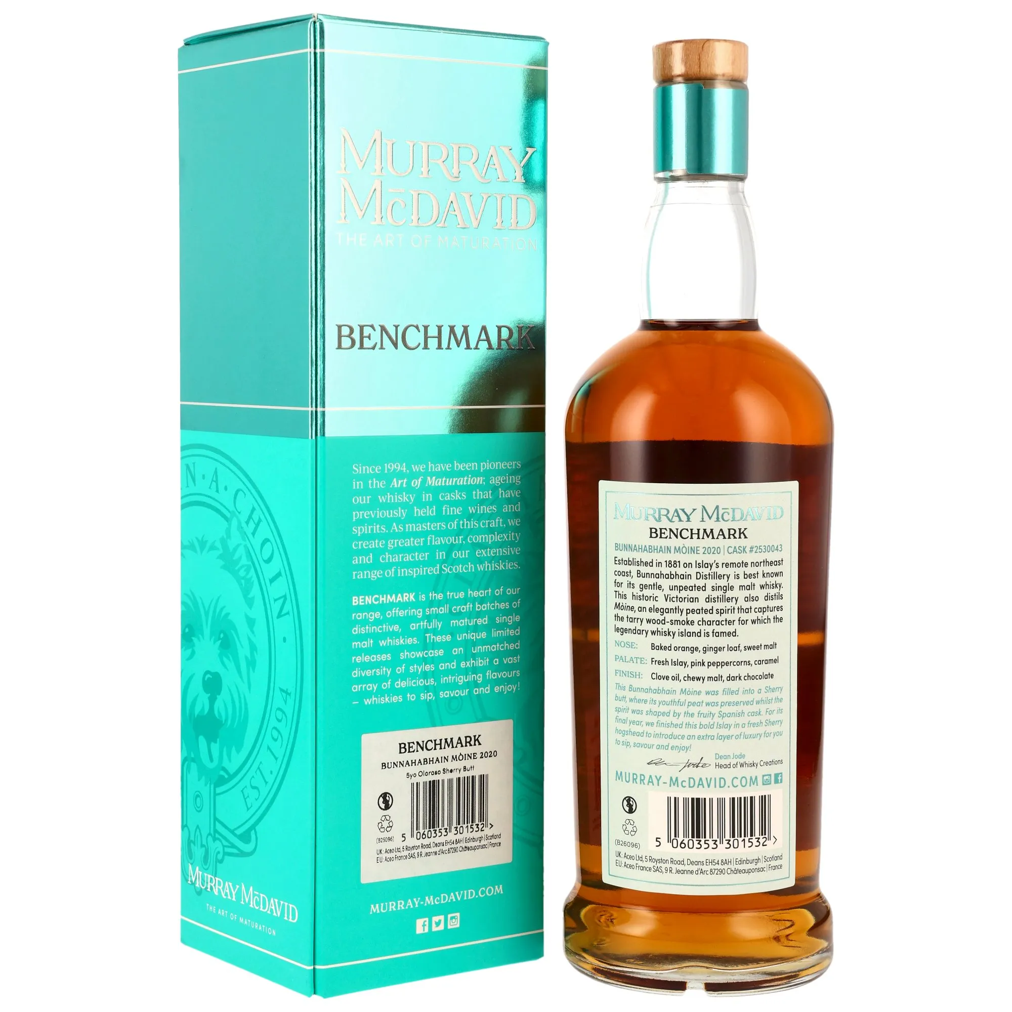 Bunnahabhain Moine 2020/2026 - 5 Jahre - Oloroso Sherry Butt Finish #2530043 - Murray McDavid