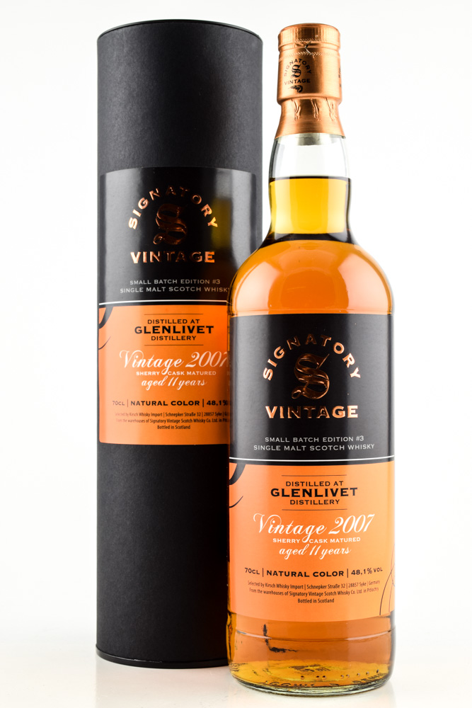 Glenlivet 11 Year Old 2007/2018 Sherry Cask Edition Small Batch # 3 Signatory 48.1% vol. 0,7l Glenlivet 11 Year Old 2007/2018 Sherry Cask Edition Small Batch # 3 Signatory 48.1% vol. 0,7l