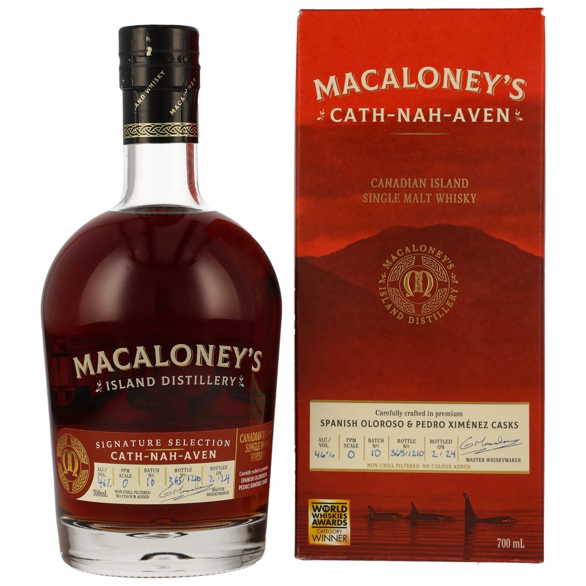 Macaloney's Cath-Nah-Aven Signature Selection, Oloroso & Pedro Ximénez Sherry & American Oak Cask, Batch No. 10, 2024, 46%