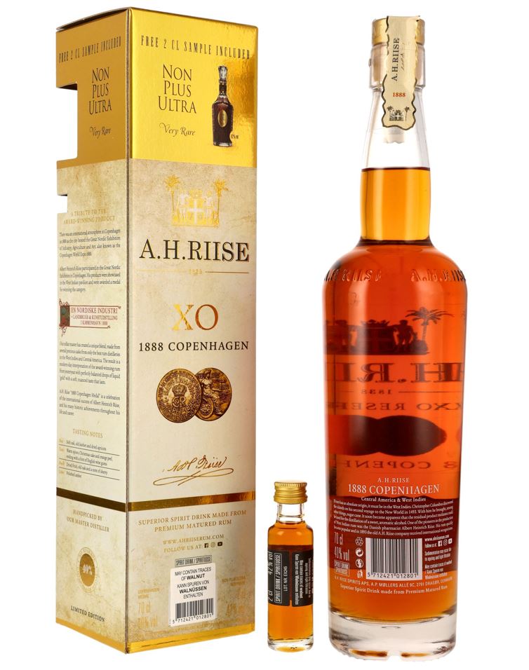 A.H. Riise XO Reserve Gold Medal inkl. Non Plus Ultra Very Rare Miniatur